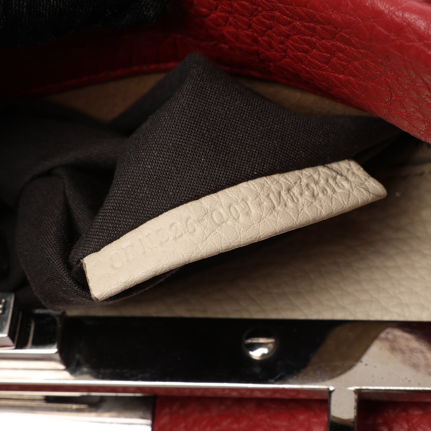 Fendi Peekaboo Regular Selleria Leder 2-Wege-Handtasche in Rot 8BN226