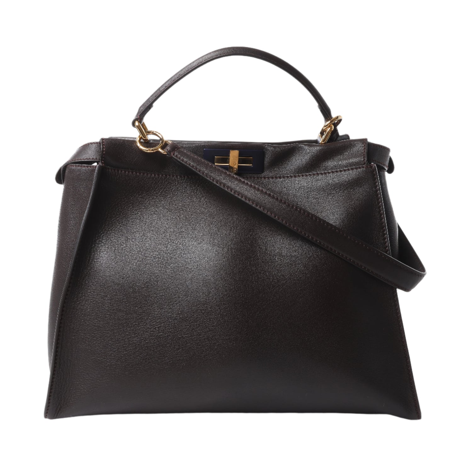 Fendi Peekaboo Large Leather 2way Handbag in Brown 8BN210