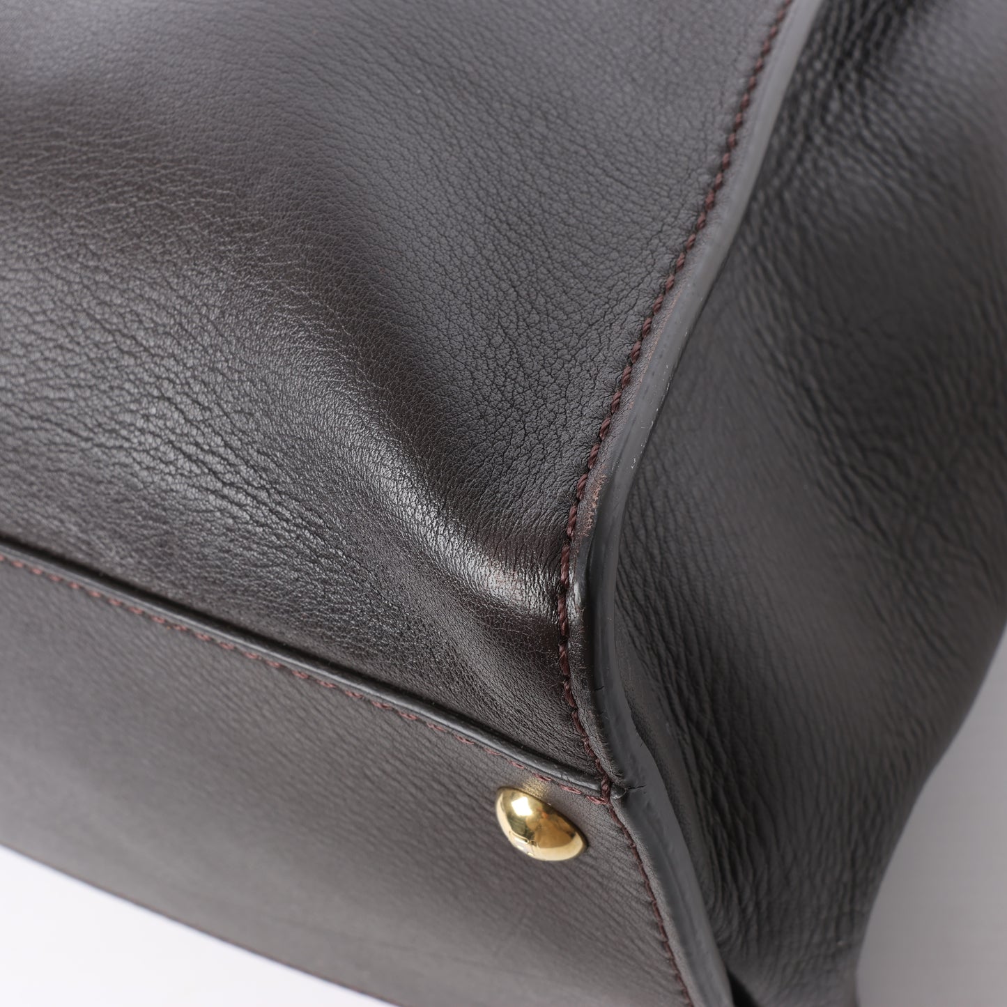 Fendi Peekaboo Large Leather 2way Handbag in Brown 8BN210