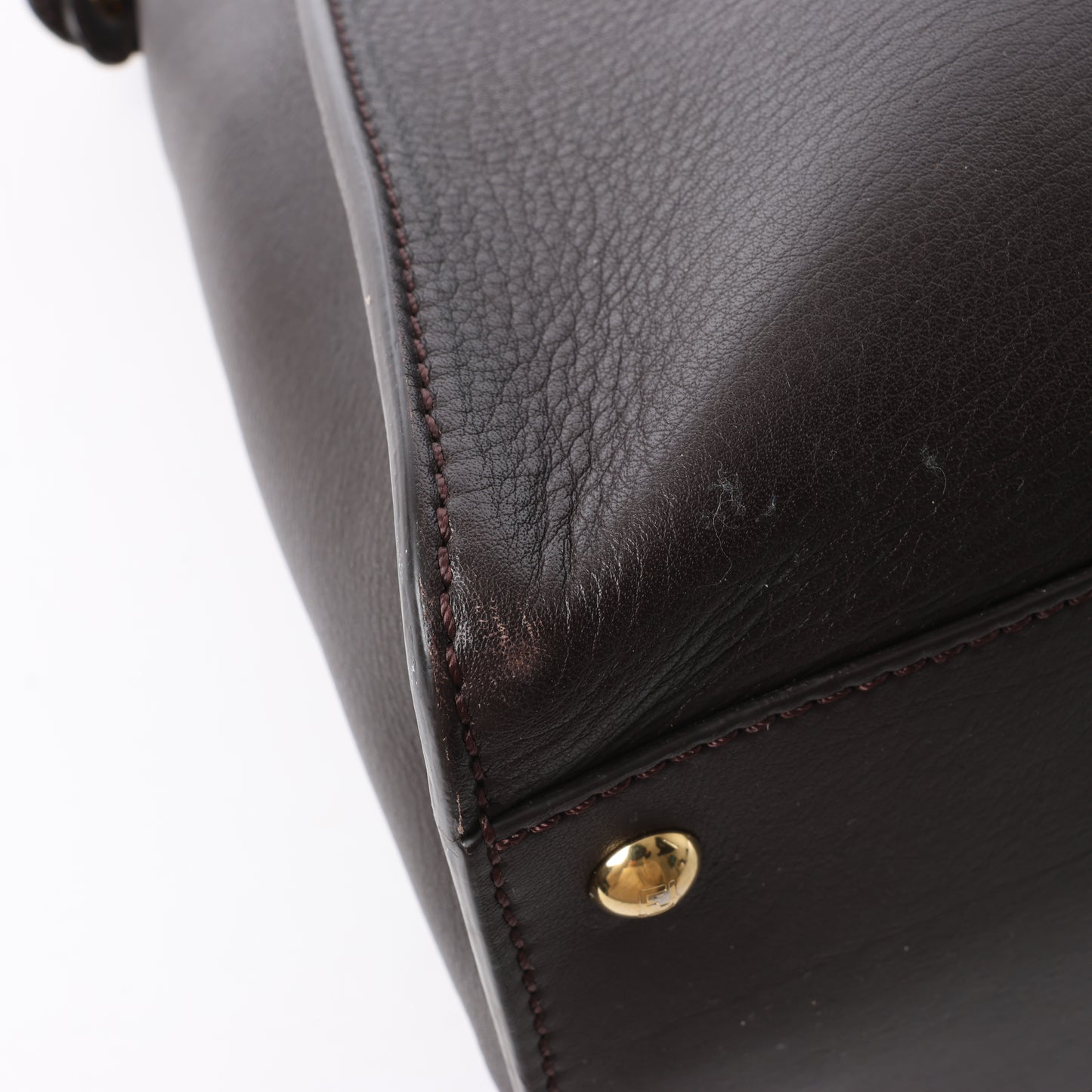 Fendi Peekaboo Large Leather 2way Handbag in Brown 8BN210