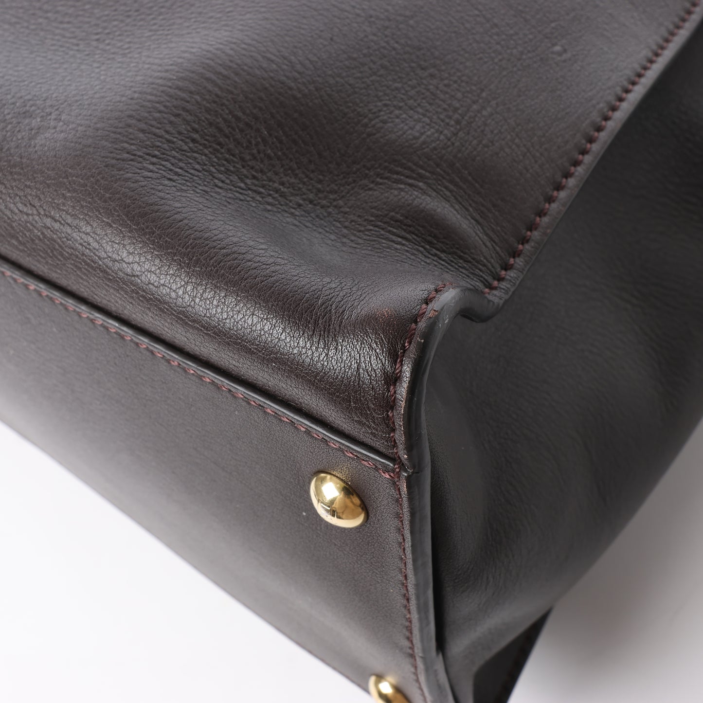 Fendi Peekaboo Large Leather 2way Handbag in Brown 8BN210