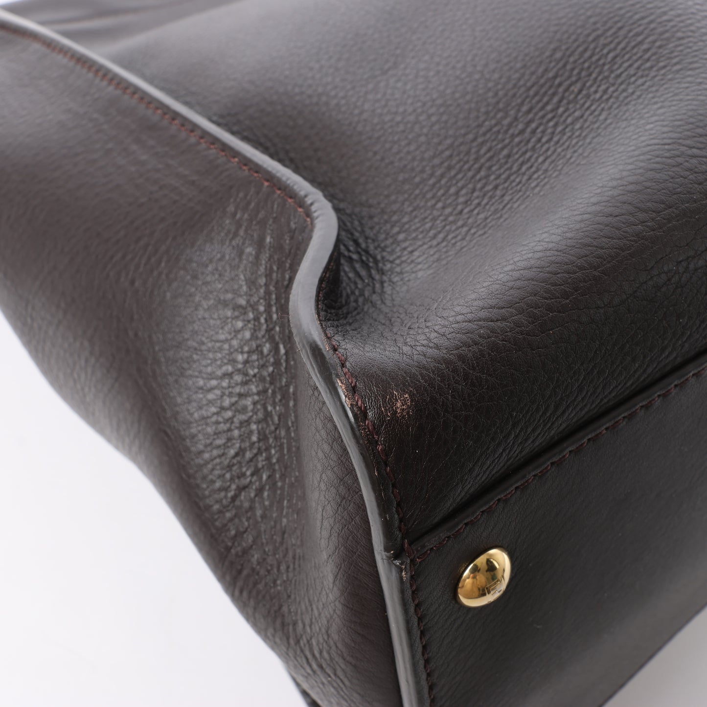 Fendi Peekaboo Large Leather 2way Handbag in Brown 8BN210