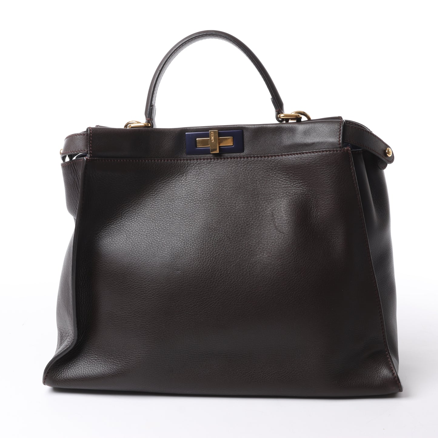 Fendi Peekaboo Large Leather 2way Handbag in Brown 8BN210