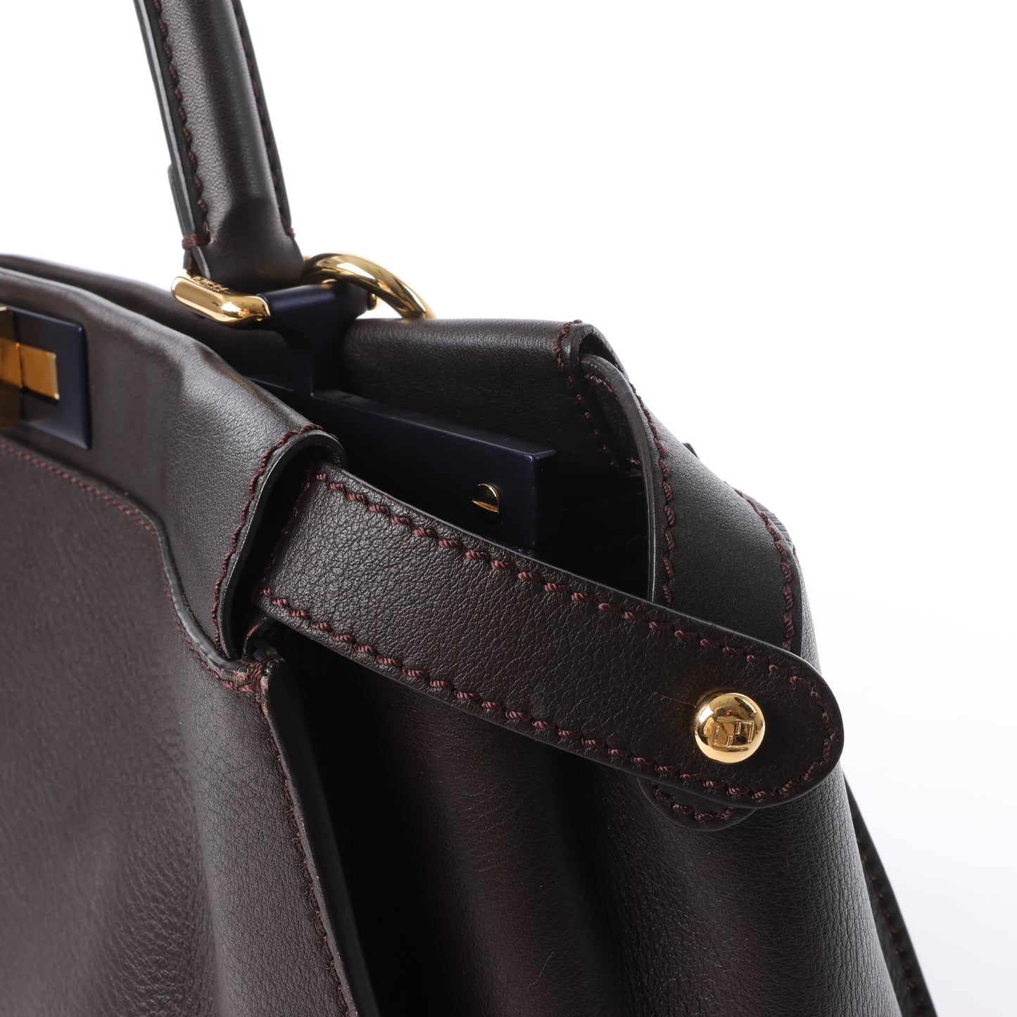 Fendi Peekaboo Large Leather 2way Handbag in Brown 8BN210