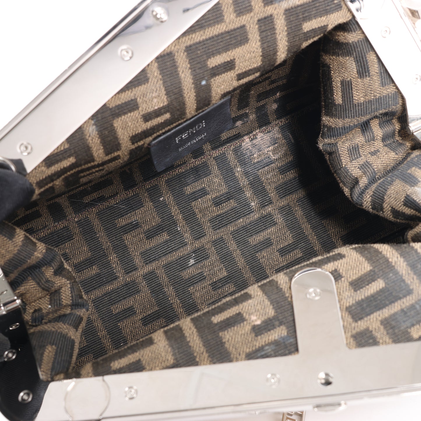 FENDI First Leather x Wildleder-Umhängetasche in Beige 8BP129