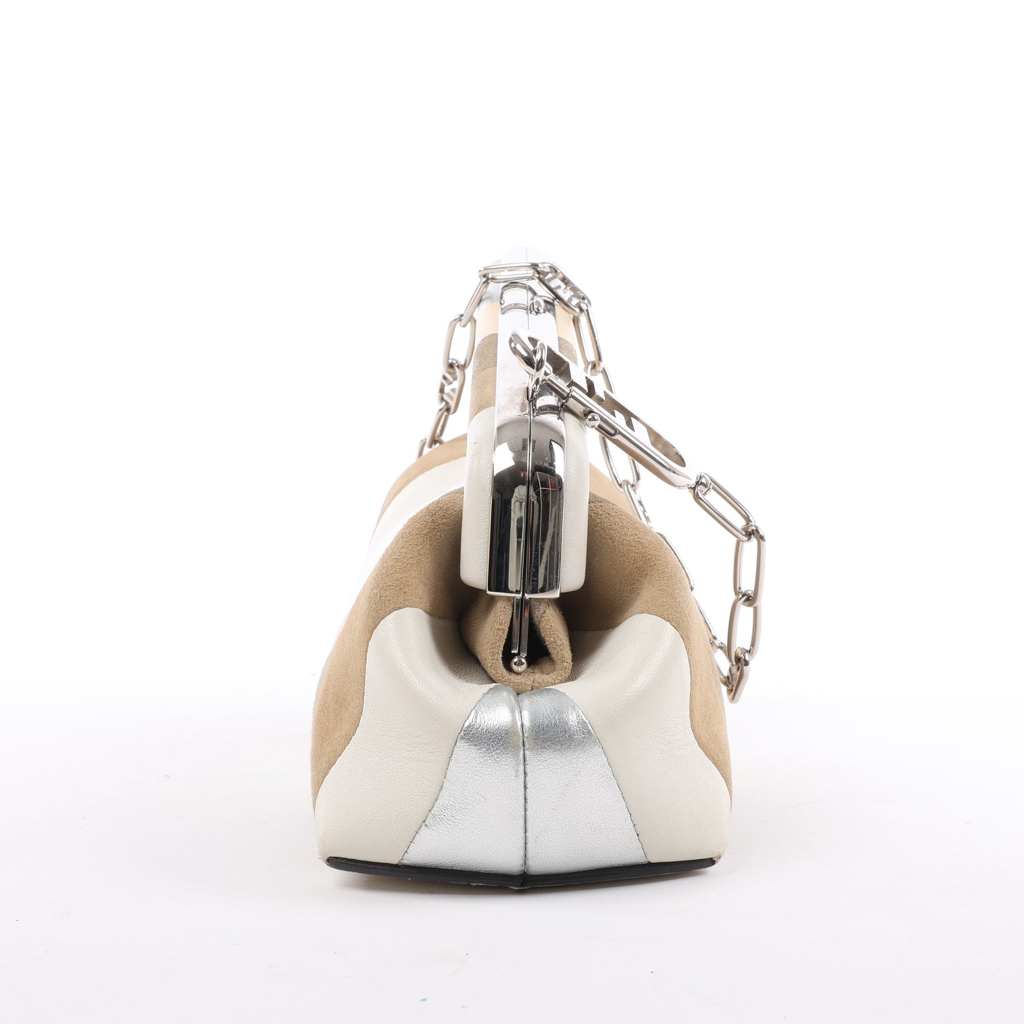 FENDI First Leather x Wildleder-Umhängetasche in Beige 8BP129