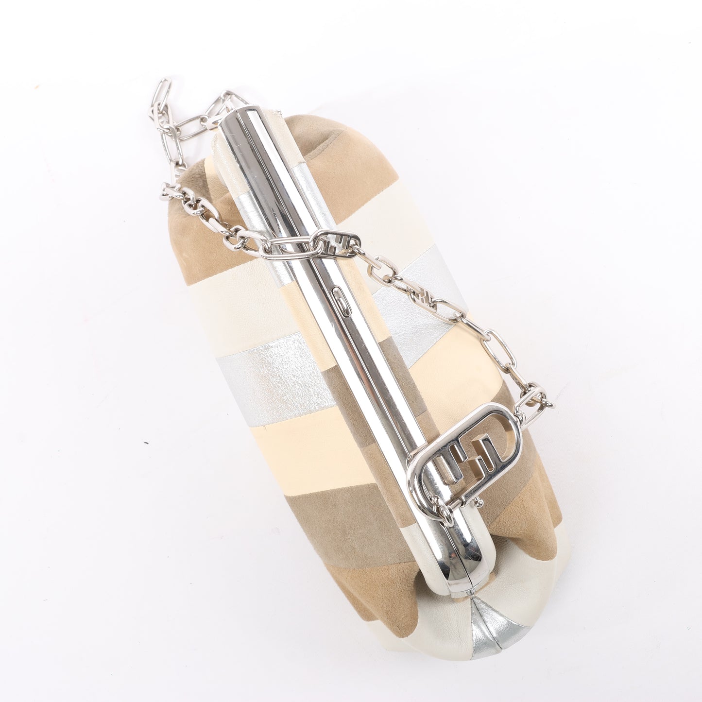 FENDI First Leather x Wildleder-Umhängetasche in Beige 8BP129