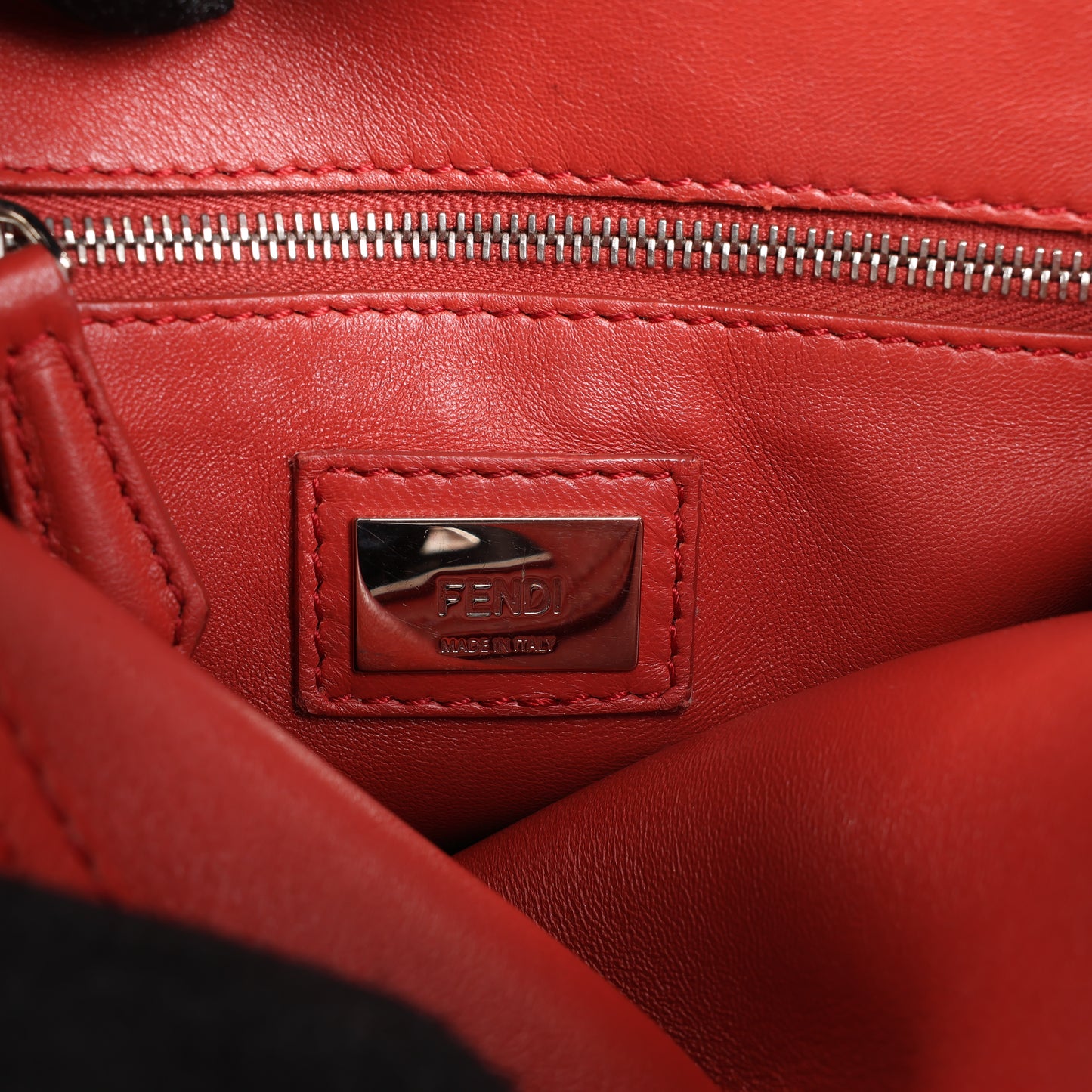 Fendi Peekaboo Mini Leather 2Way Handbag in Red 8BN244