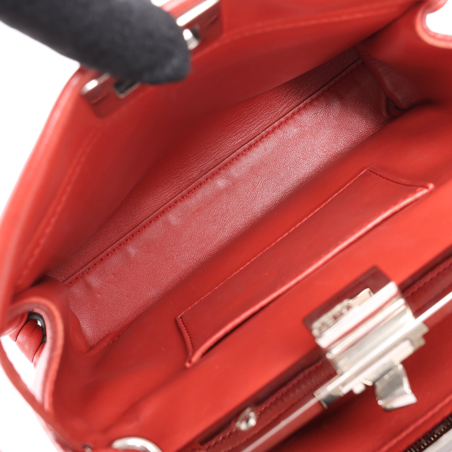 Fendi Peekaboo Mini Leather 2Way Handbag in Red 8BN244