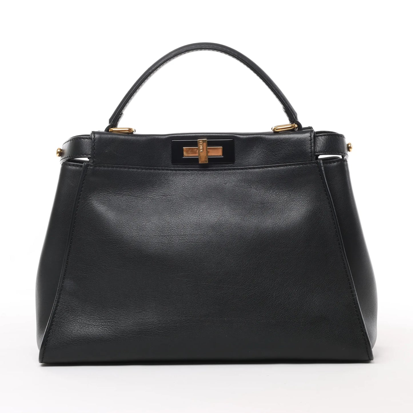 Fendi Peekaboo Regular 2-Wege-Handtasche aus Leder in Schwarz 8BN290