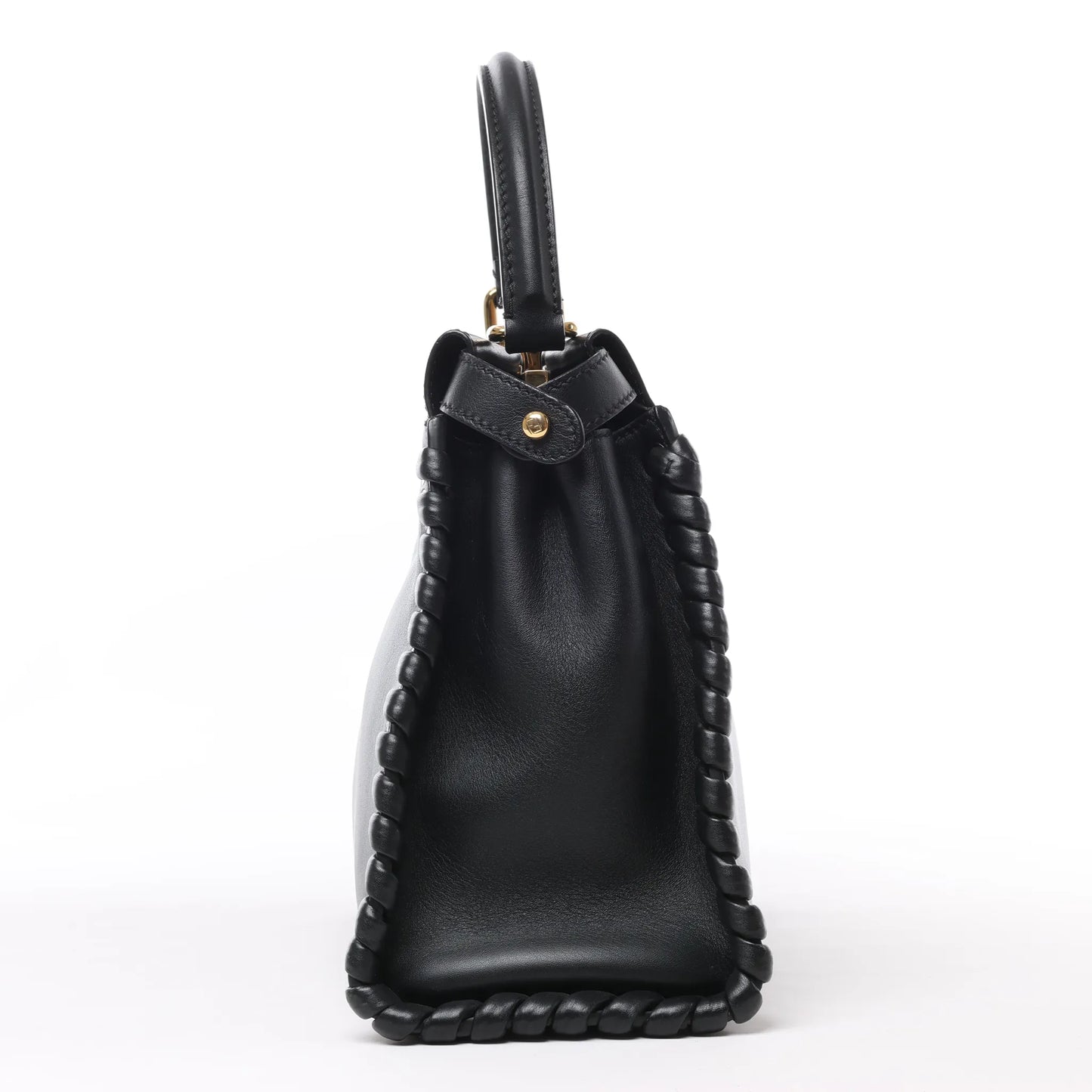 Fendi Peekaboo Regular 2-Wege-Handtasche aus Leder in Schwarz 8BN290
