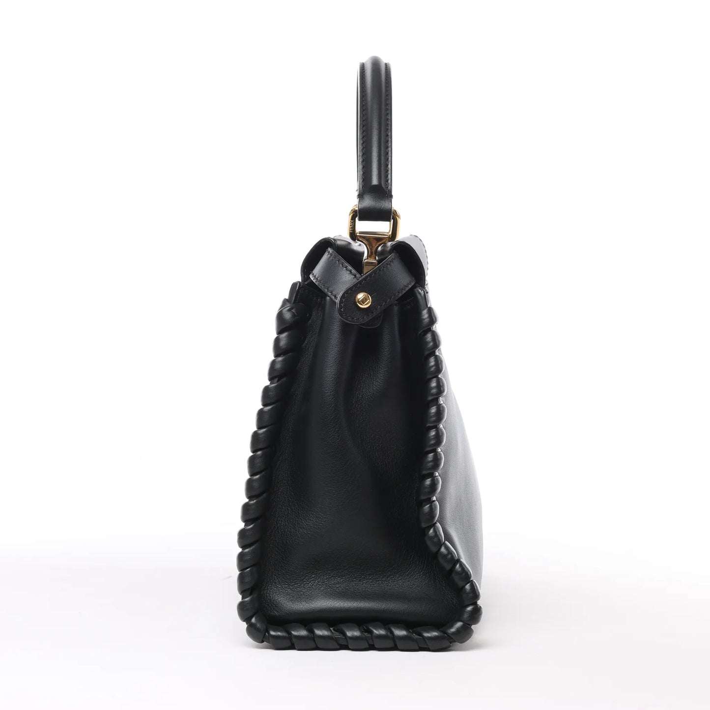 Fendi Peekaboo Regular 2-Wege-Handtasche aus Leder in Schwarz 8BN290