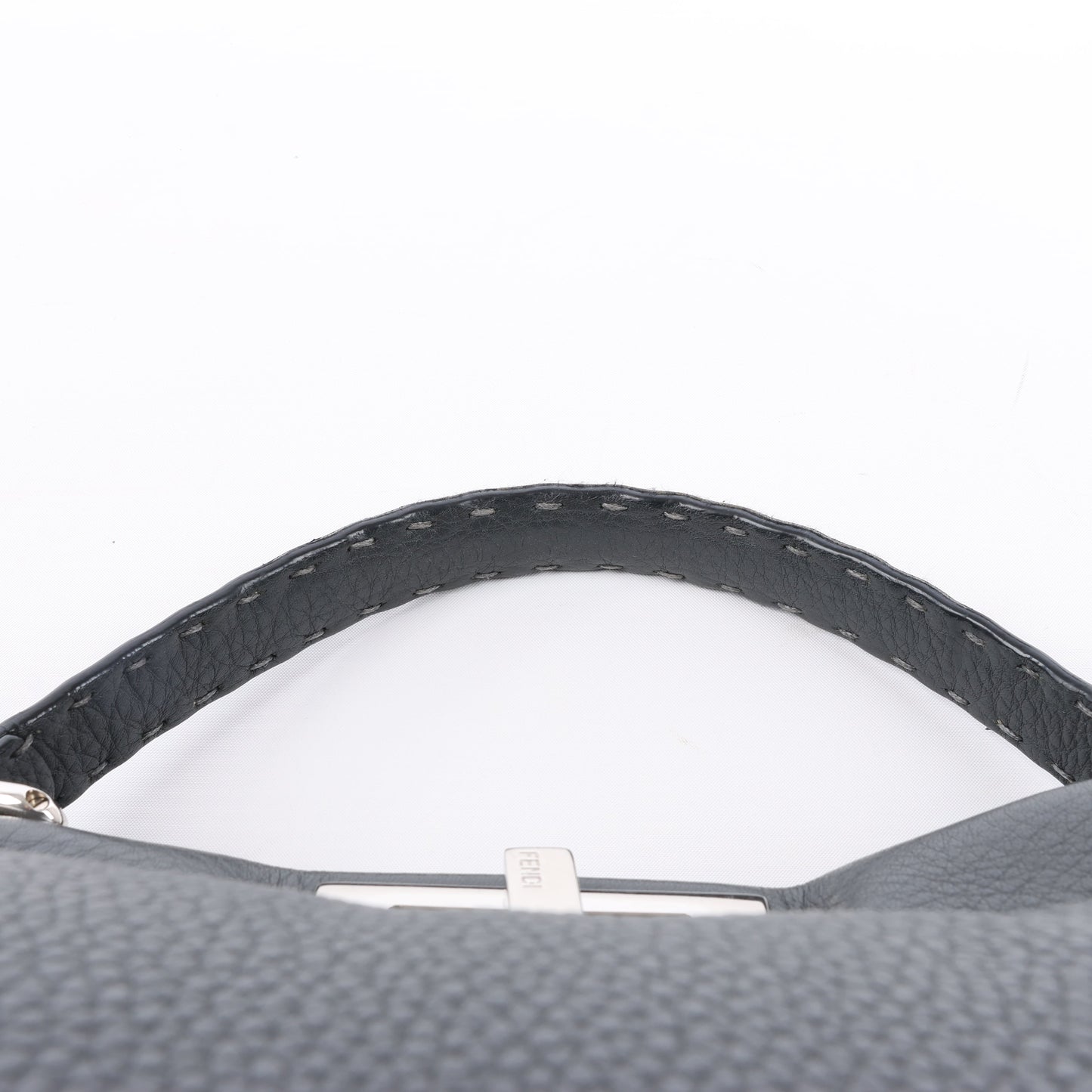 Fendi Peekaboo Regular Selleria Leder 2Way Handtasche in Grau 8BN226