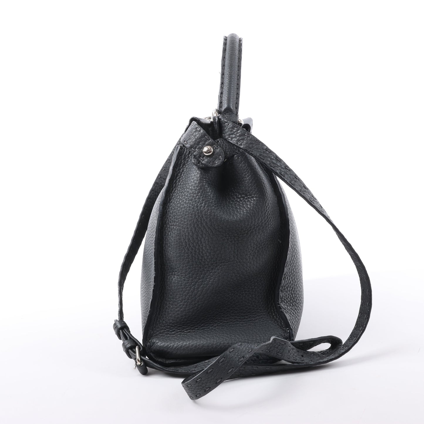 Fendi Peekaboo Regular Selleria Leder 2Way Handtasche in Grau 8BN226