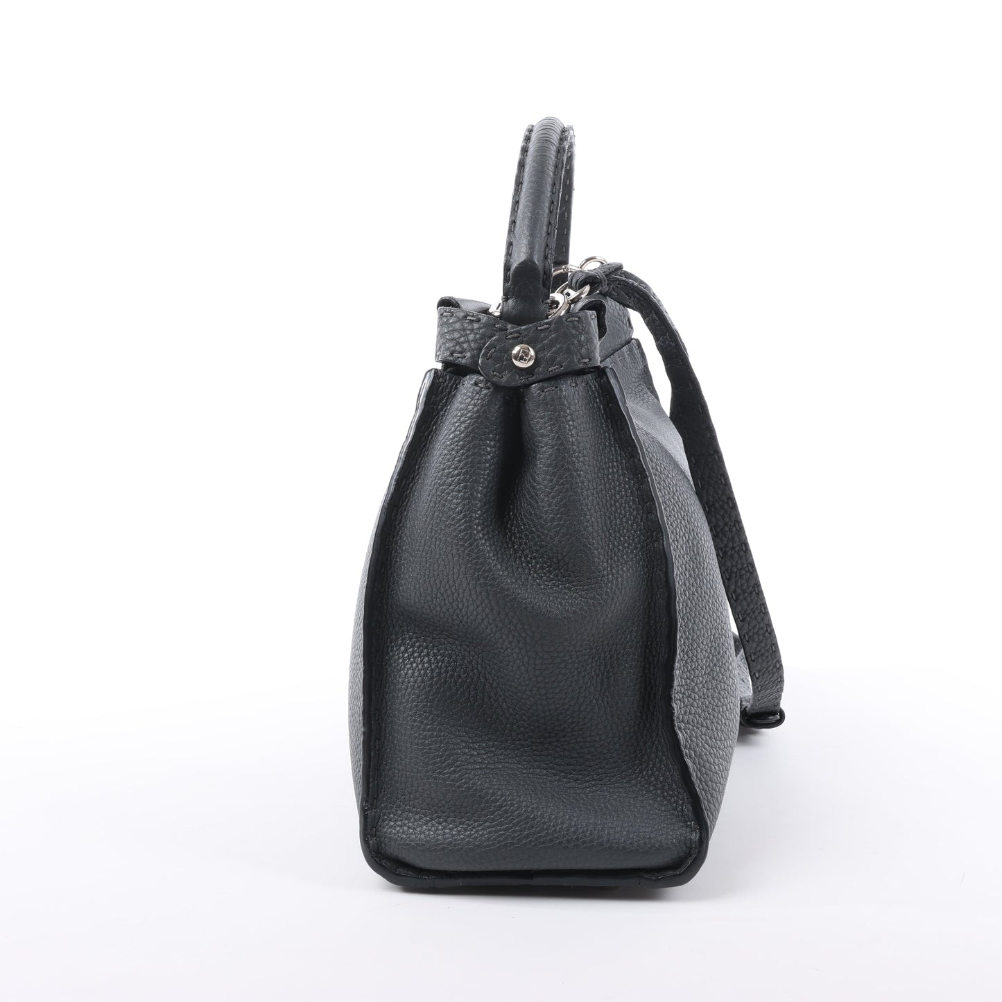 Fendi Peekaboo Regular Selleria Leder 2Way Handtasche in Grau 8BN226