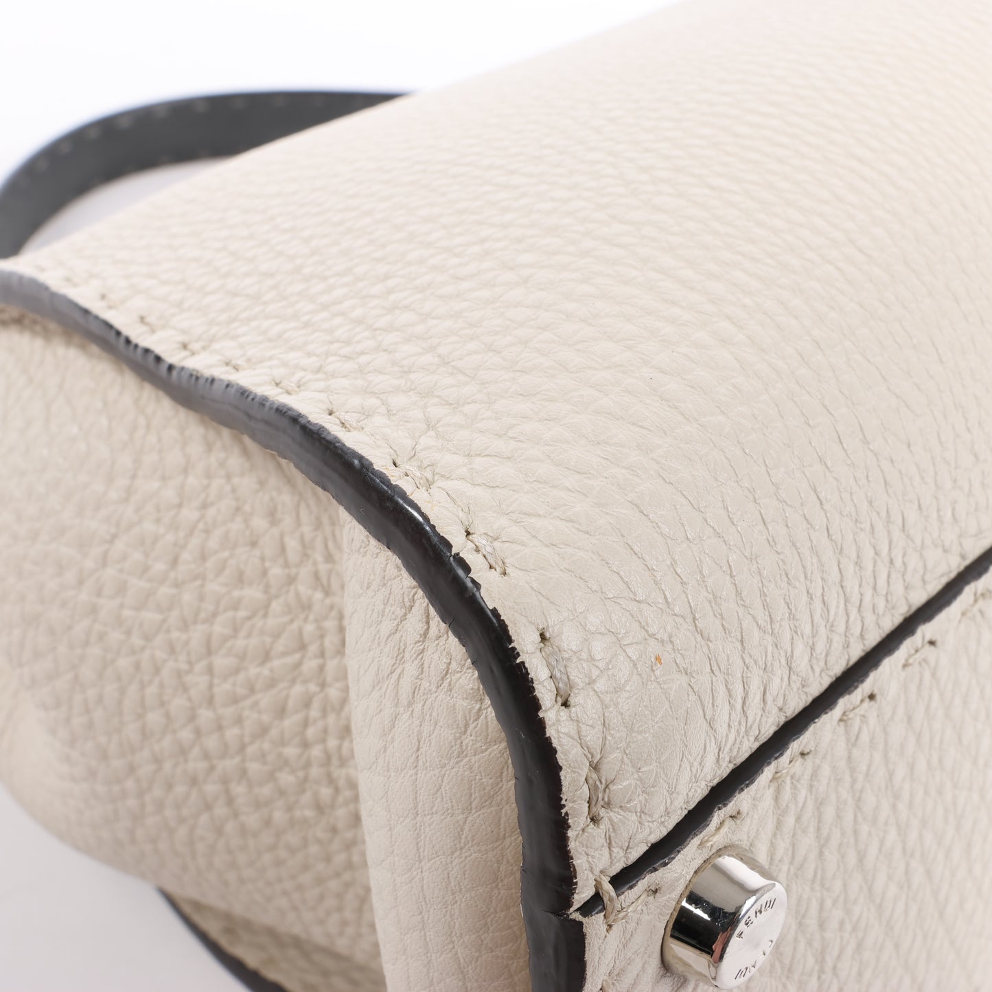 Fendi Peekaboo Regular Selleria Leder 2Way Handtasche in Beige 8BN290