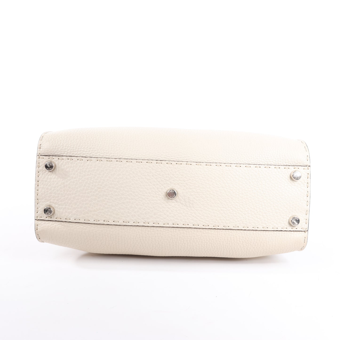 Fendi Peekaboo Regular Selleria Leder 2Way Handtasche in Beige 8BN290
