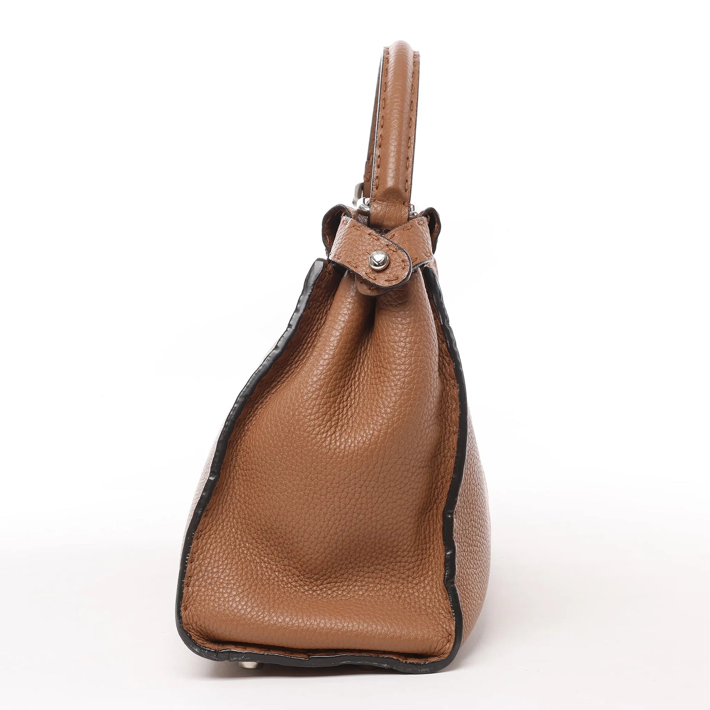 Fendi Peekaboo Regular Selleria Leather 2Way Handbag in Brown 8BN290