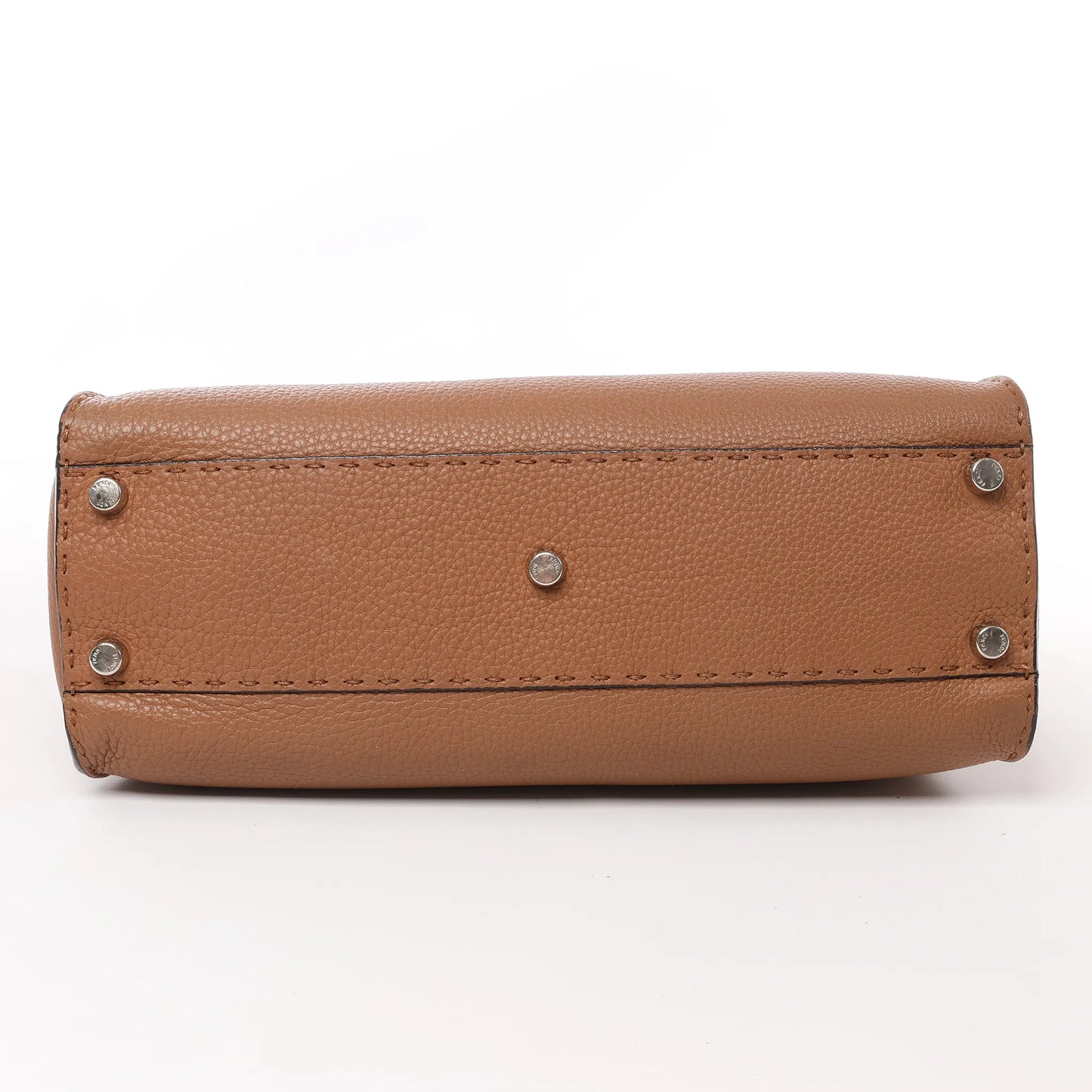 Fendi Peekaboo Regular Selleria Leather 2Way Handbag in Brown 8BN290