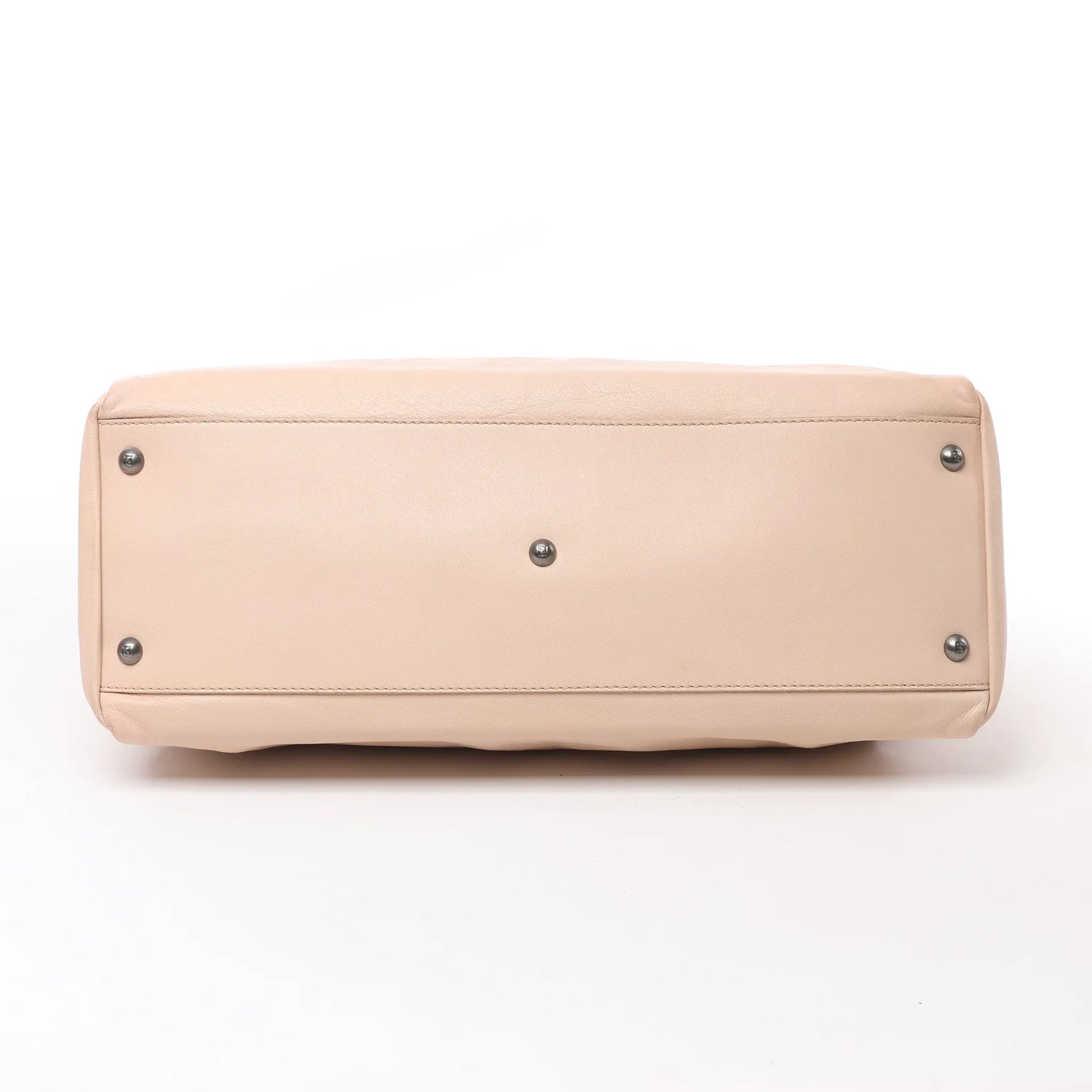 Fendi Peekaboo Große 2-Wege-Handtasche aus Leder in Puderbeige 8BN210