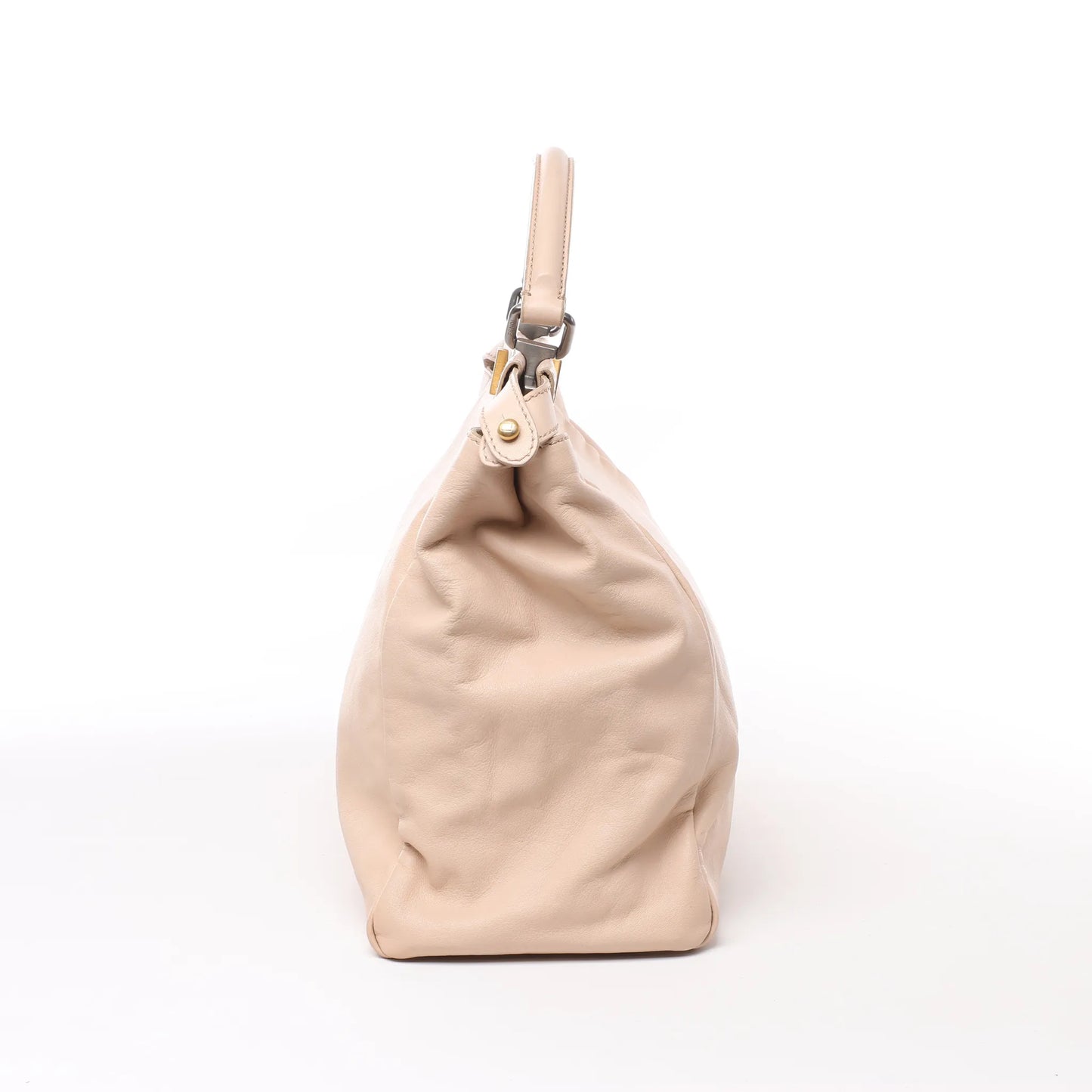 Fendi Peekaboo Große 2-Wege-Handtasche aus Leder in Puderbeige 8BN210