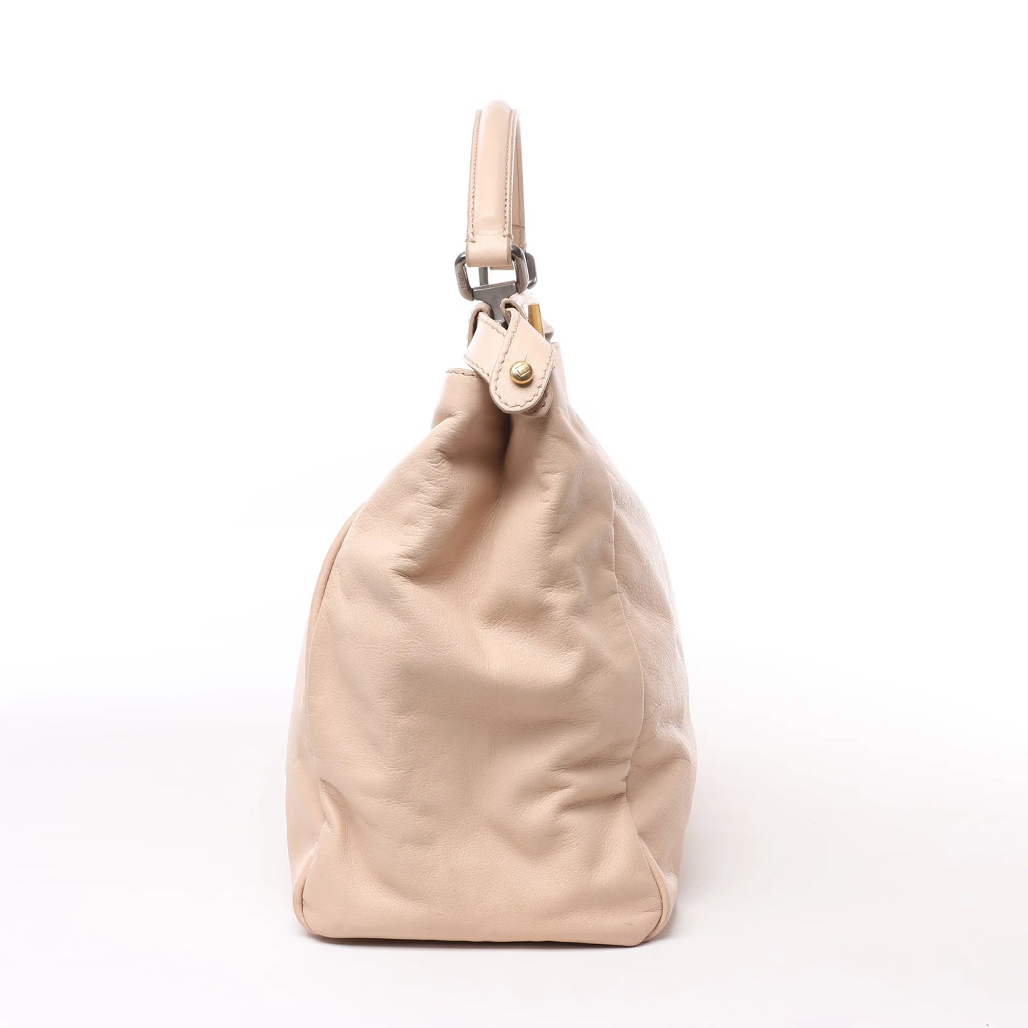 Fendi Peekaboo Große 2-Wege-Handtasche aus Leder in Puderbeige 8BN210