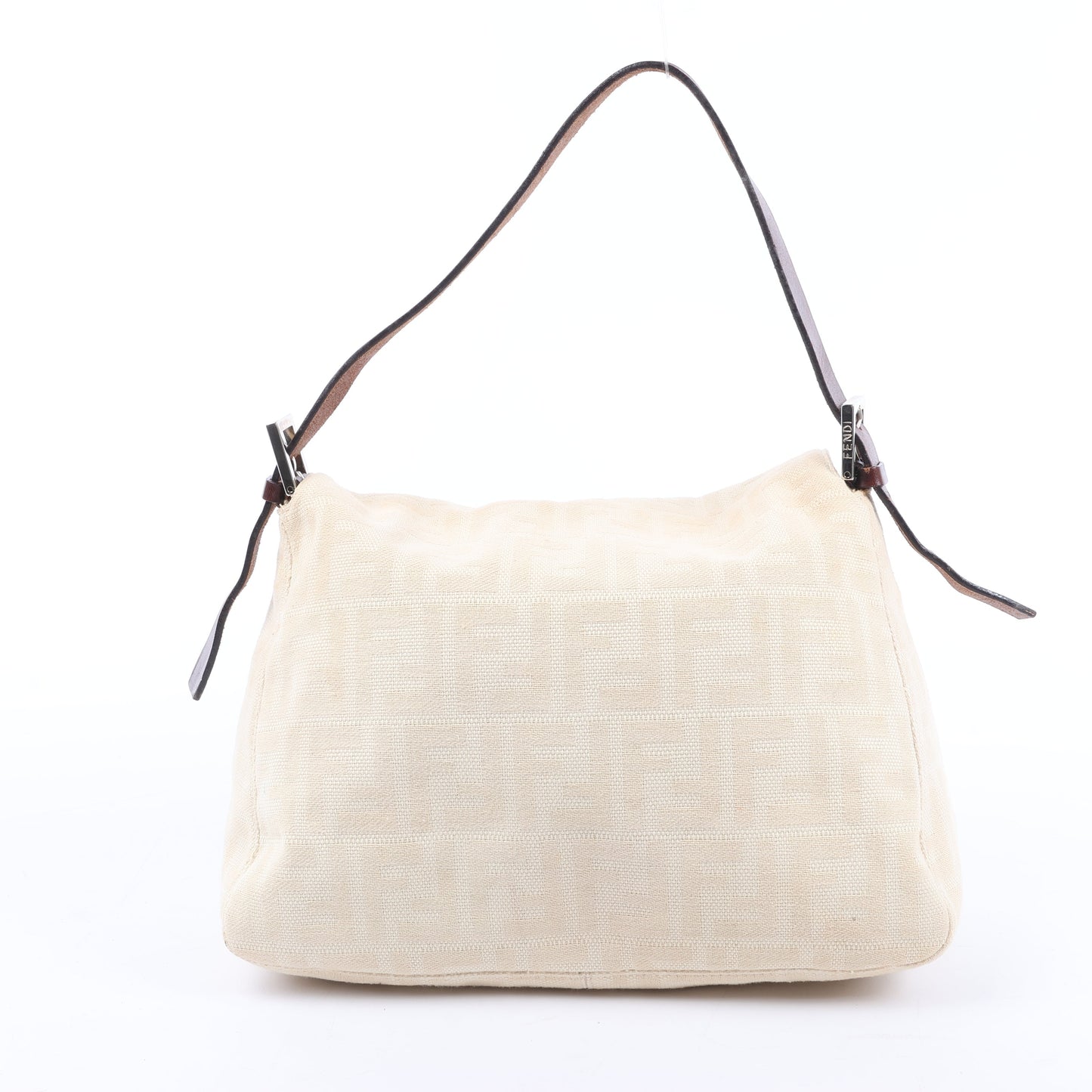 FENDI Mamma Baguette Zucchino Schultertasche aus Canvas und Leder in Beige 26325