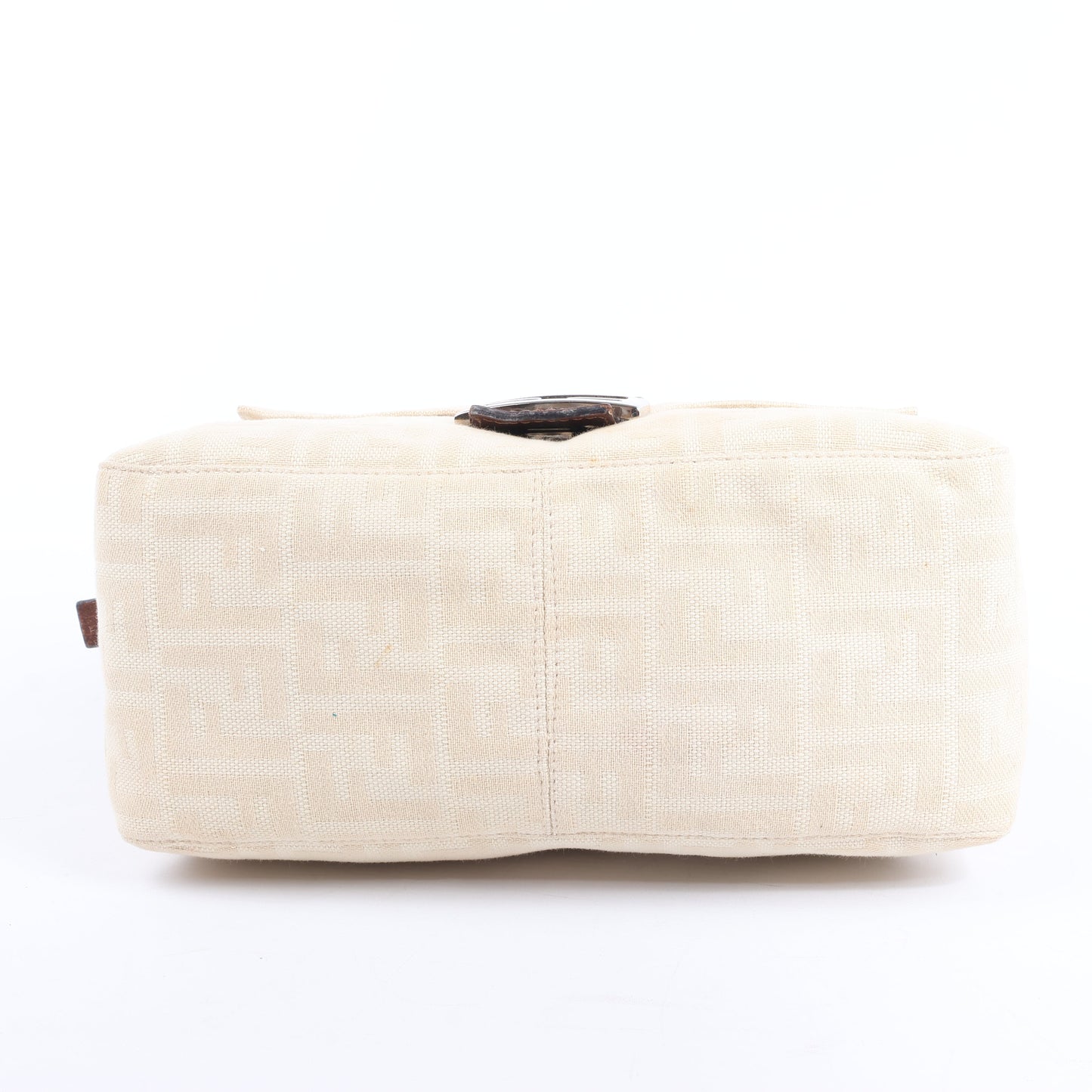 FENDI Mamma Baguette Zucchino Schultertasche aus Canvas und Leder in Beige 26325
