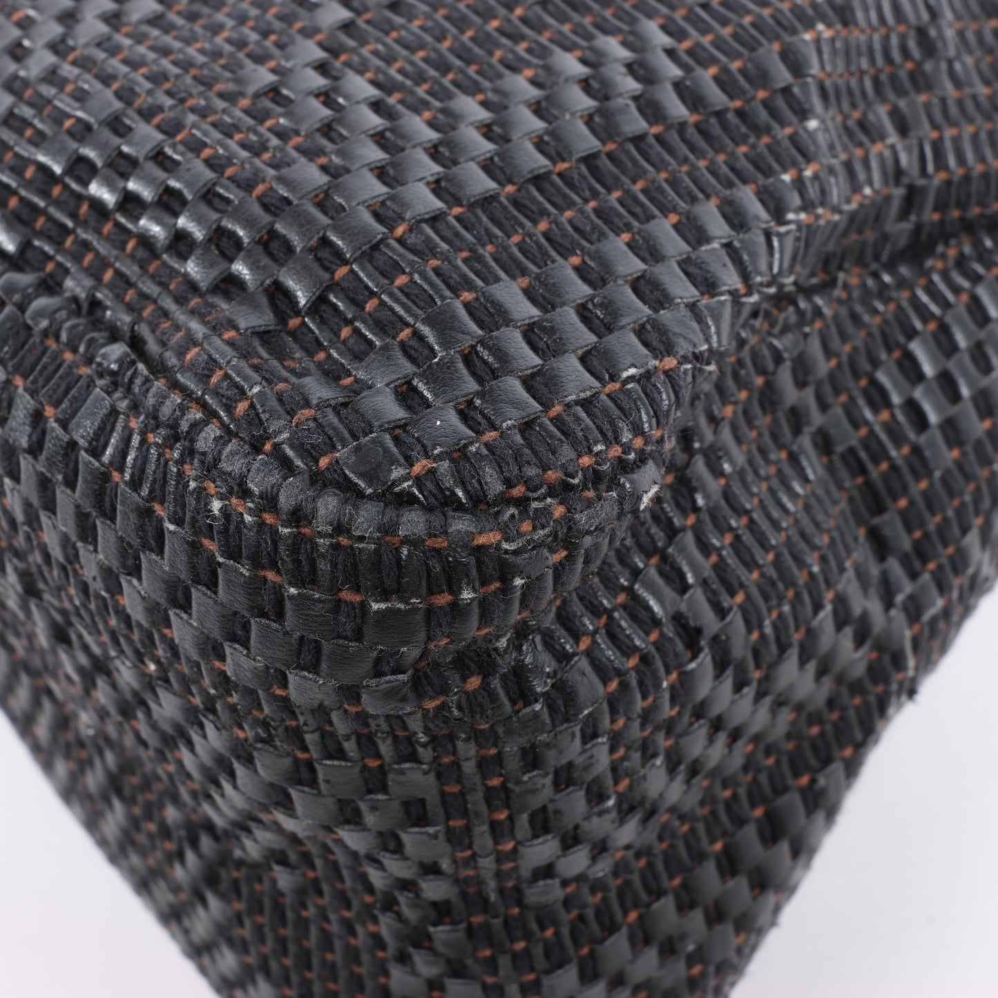 FENDI Zucchino Mamma Baguette Leder Umhängetasche in Schwarz 8BR001