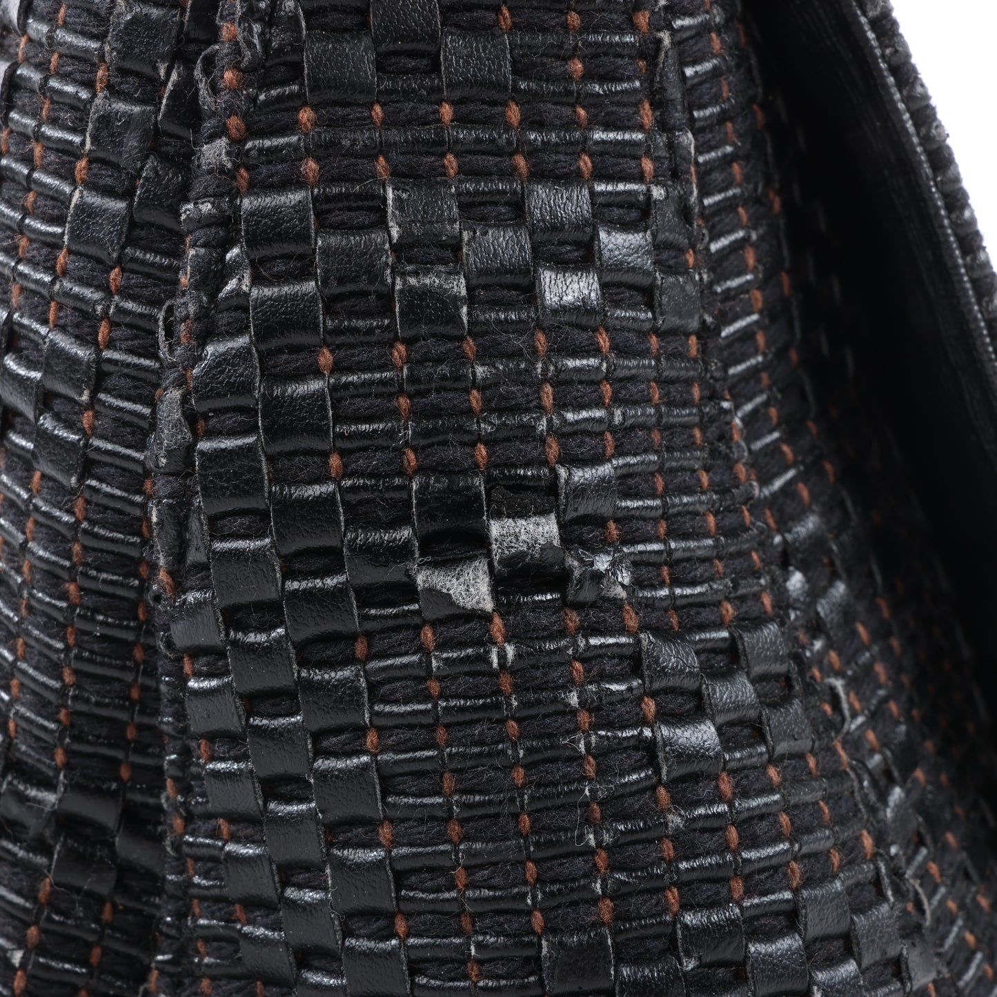 FENDI Zucchino Mamma Baguette Leder Umhängetasche in Schwarz 8BR001