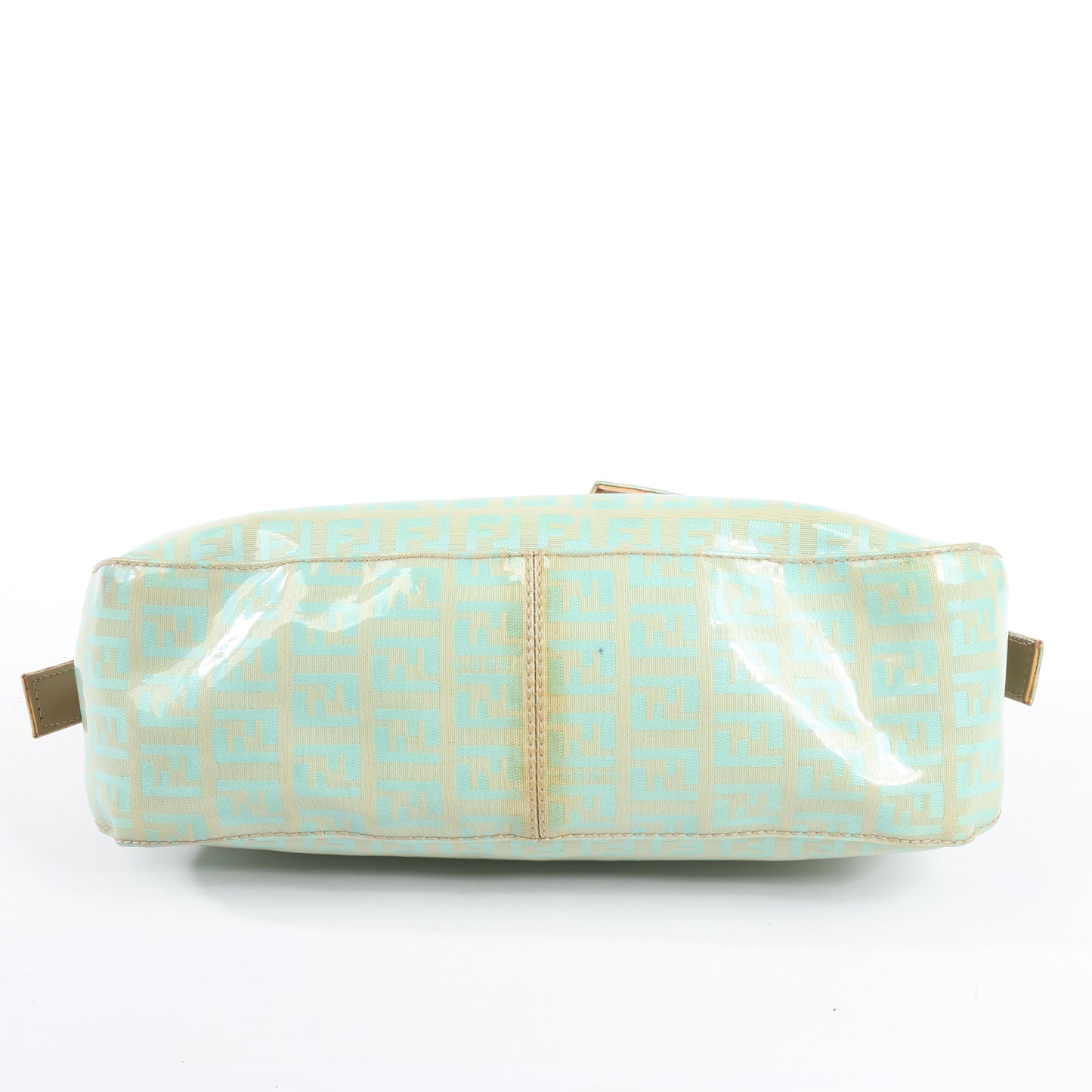 FENDI Baguette Zucchino Coating Canvas Schultertasche in Grün