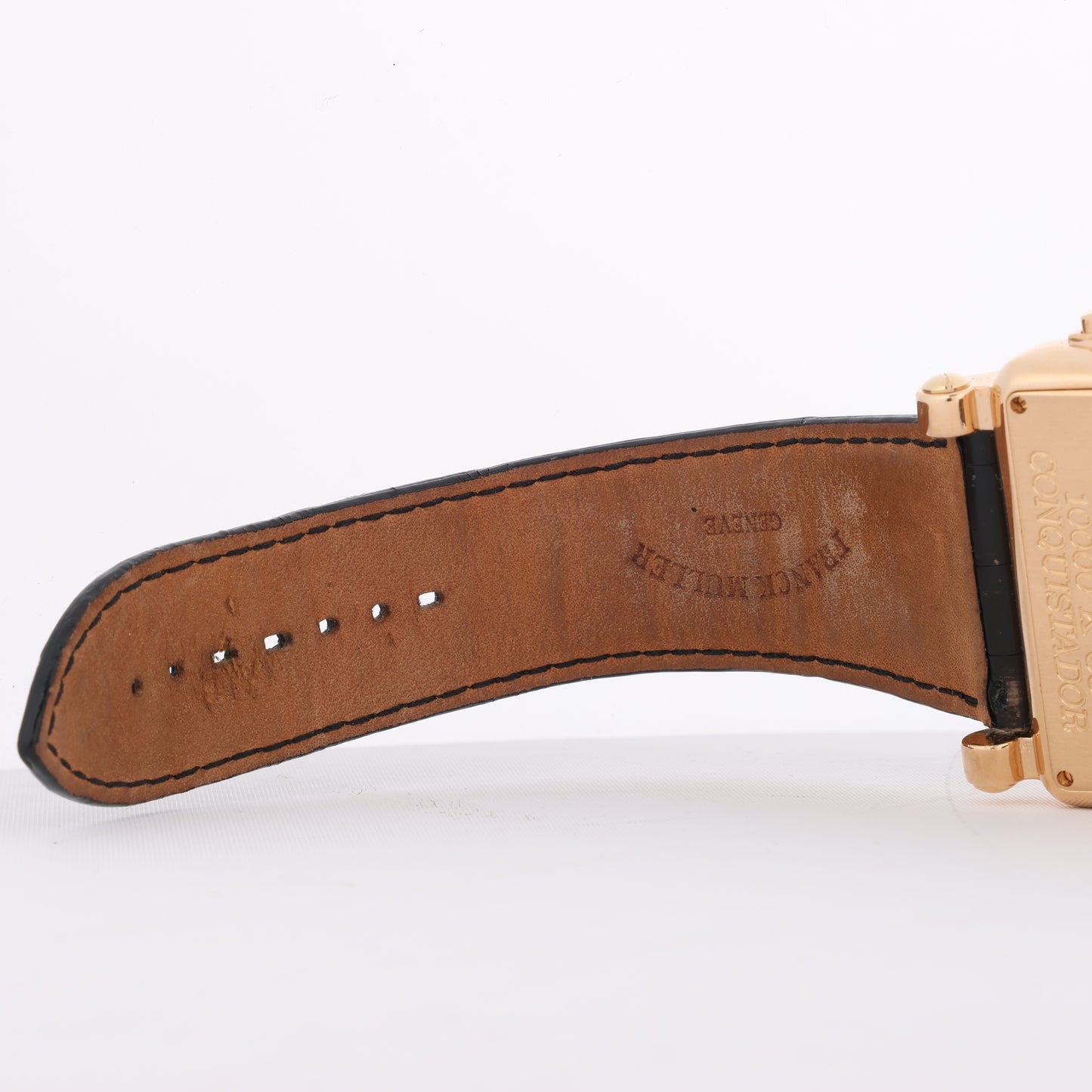 Franck Muller Conquistador Cortez 10000 H CC Leder x RS AT Uhr mit silbernem Zifferblatt