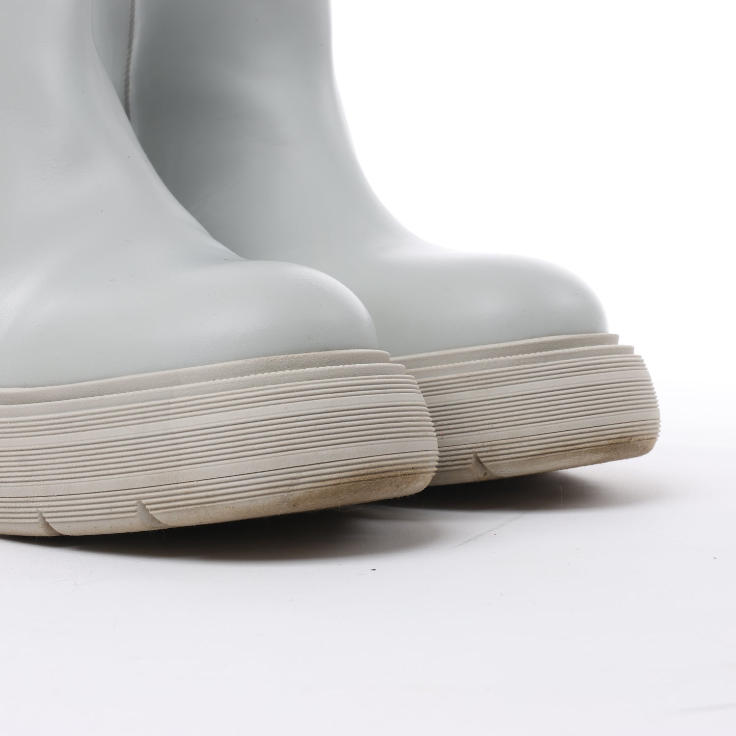GIA BORGHINI Marte Chunky Lederstiefeletten in Grau, Größe 39 EU