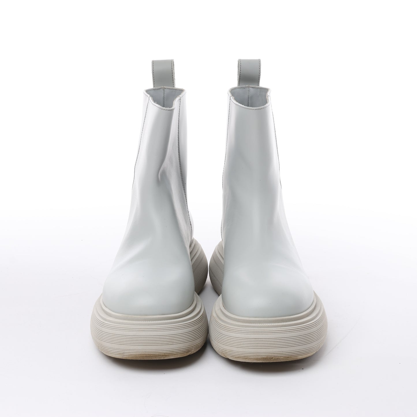 GIA BORGHINI Marte Chunky Lederstiefeletten in Grau, Größe 39 EU