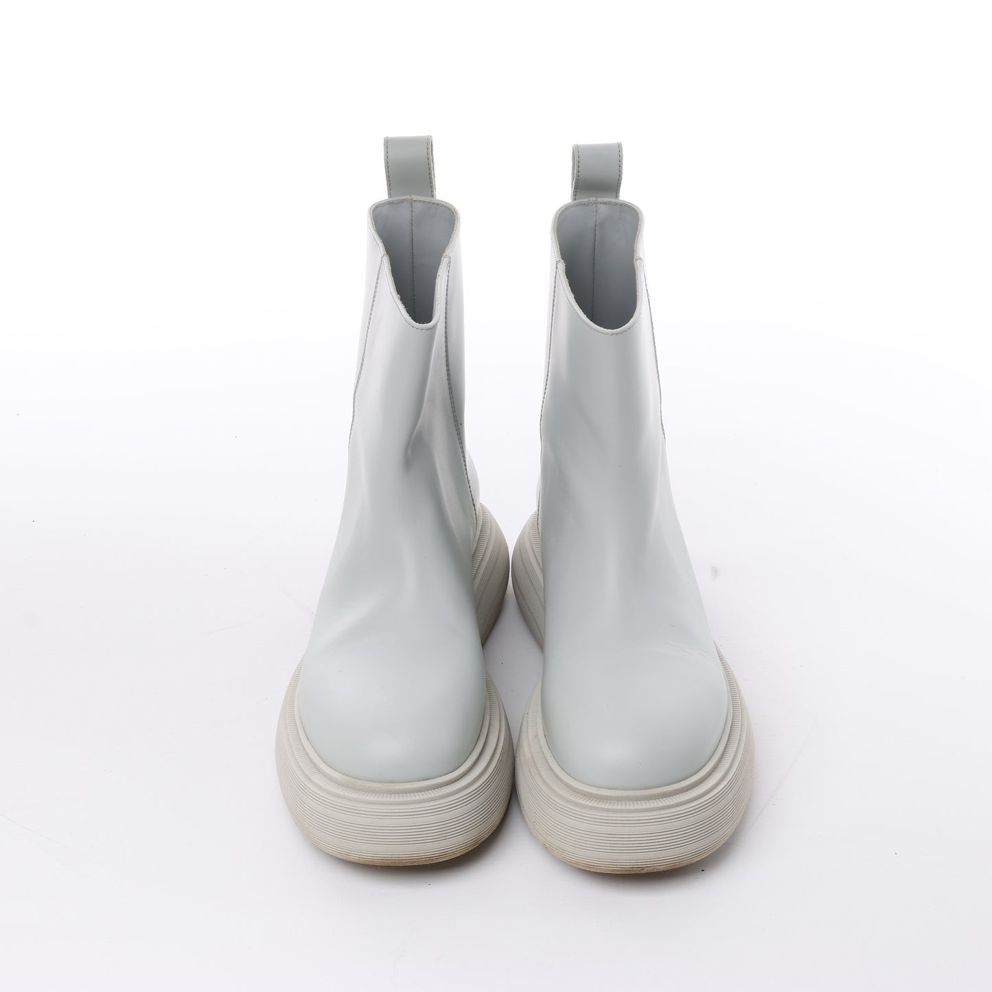 GIA BORGHINI Marte Chunky Lederstiefeletten in Grau, Größe 39 EU