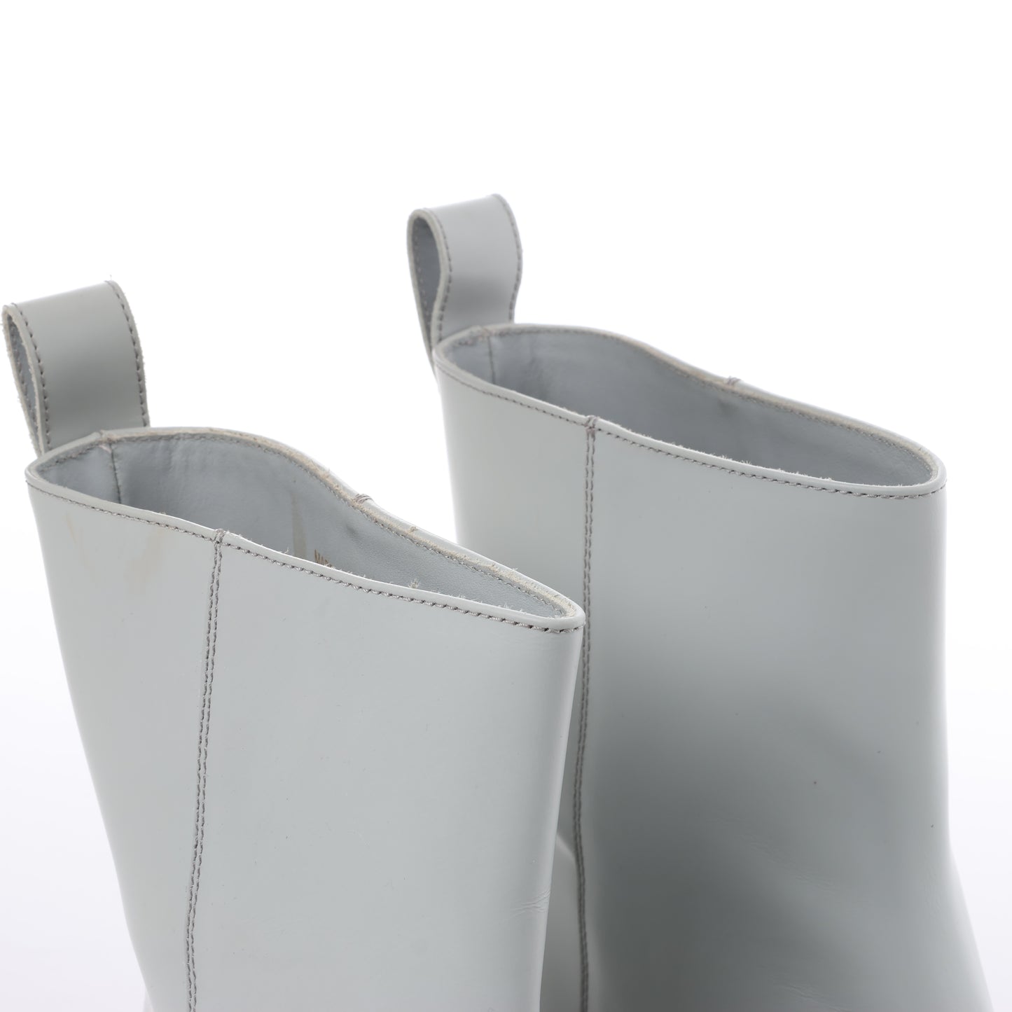 GIA BORGHINI Marte Chunky Lederstiefeletten in Grau, Größe 39 EU