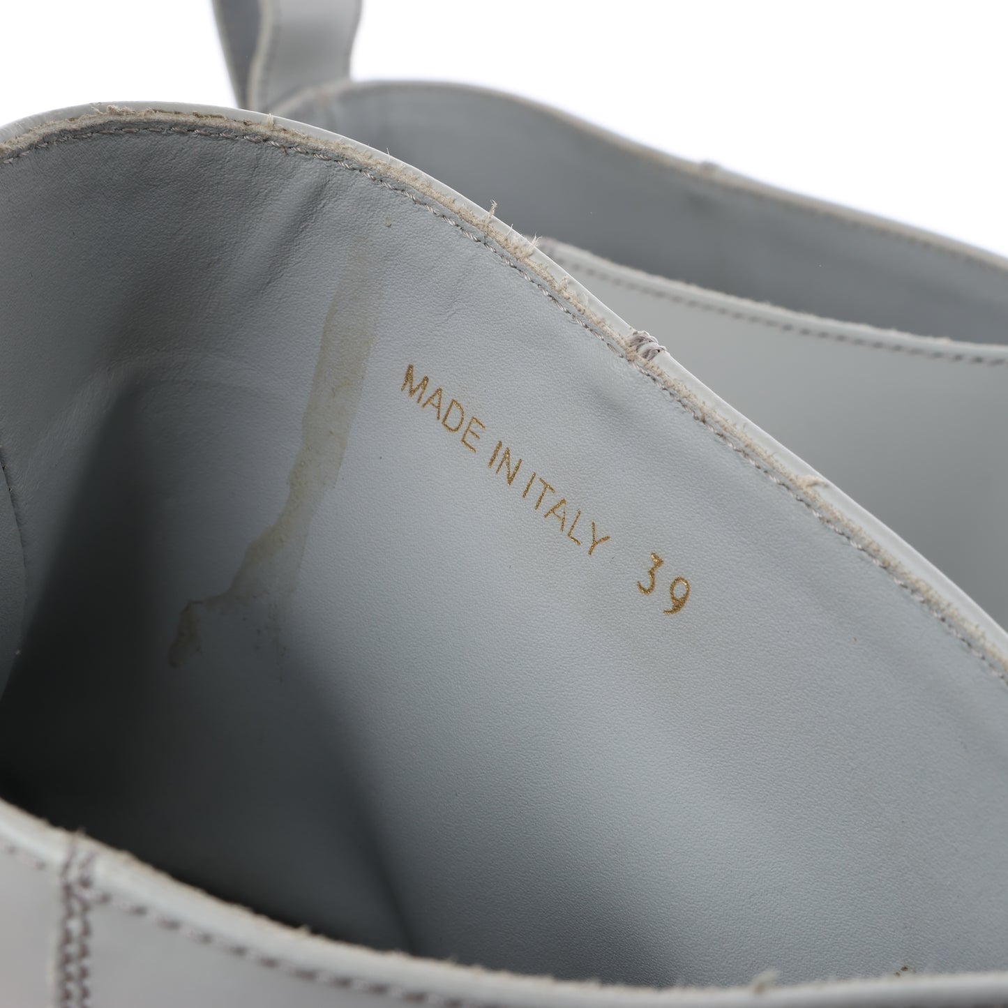 GIA BORGHINI Marte Chunky Lederstiefeletten in Grau, Größe 39 EU