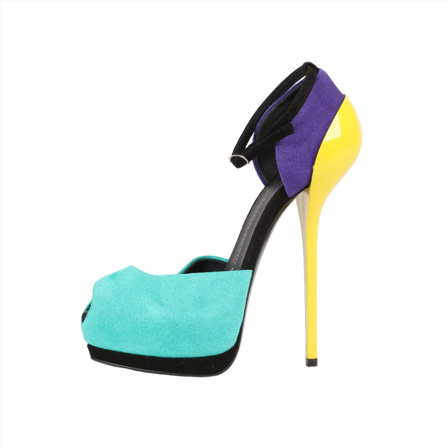 GIUSEPPE ZANNOTTI D'Orsay-Pumps aus Wildleder mit Farbblockmuster
