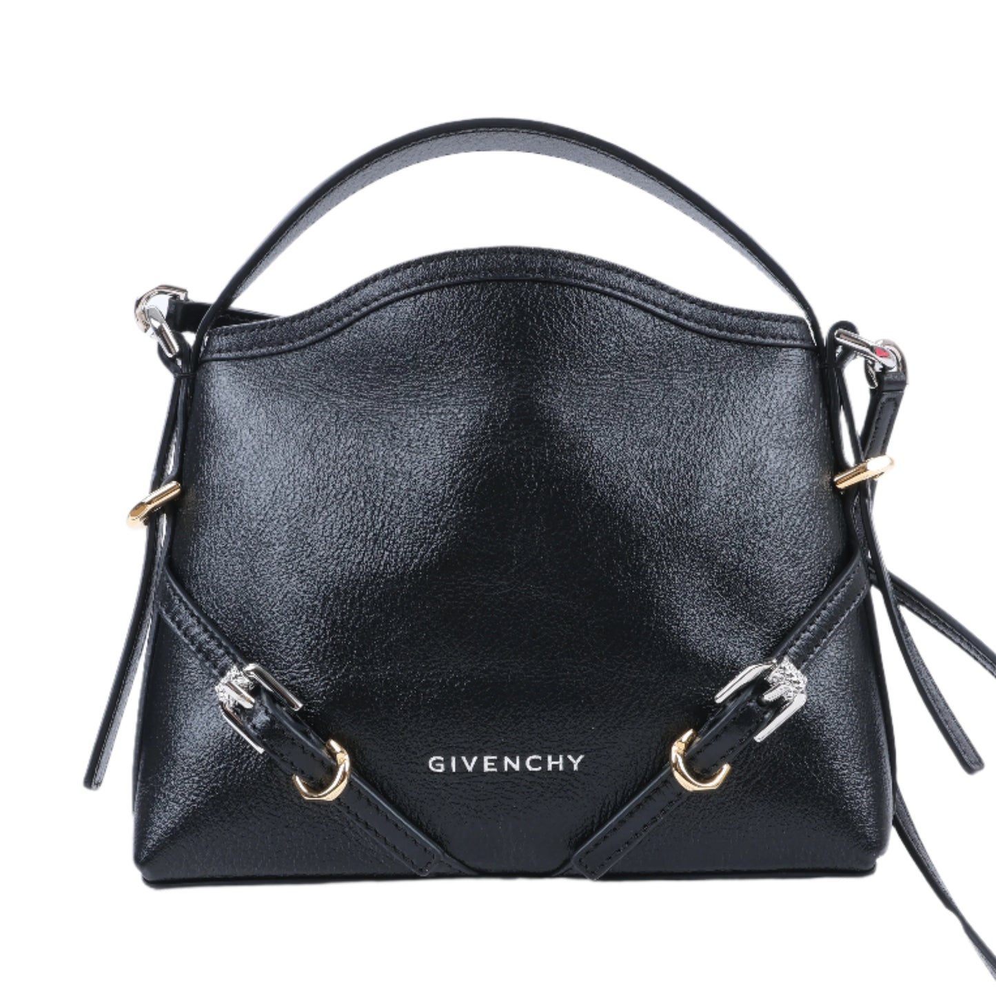 Givenchy „Voyeux“ 2-Wege-Umhängetasche aus schwarzem Leder