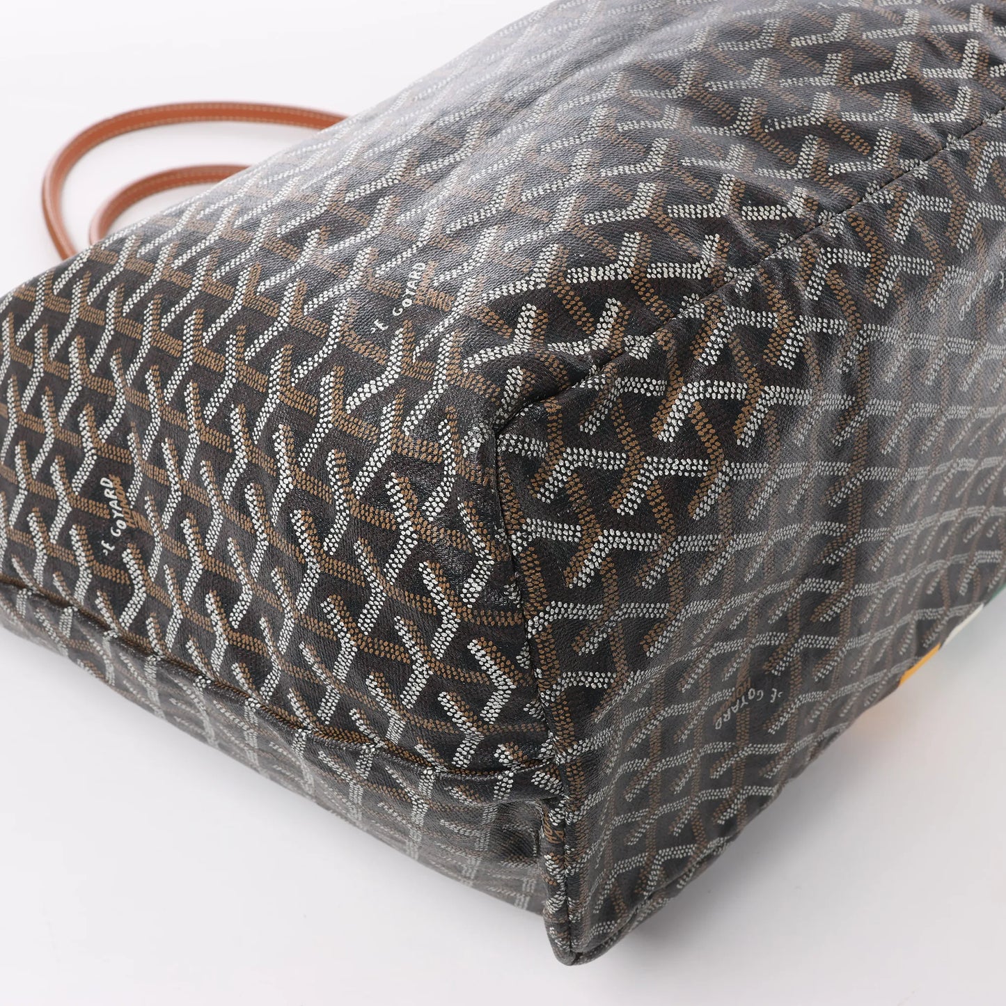 Goyard Saint Louis GM Schultertasche aus PVC und Leder in Braun