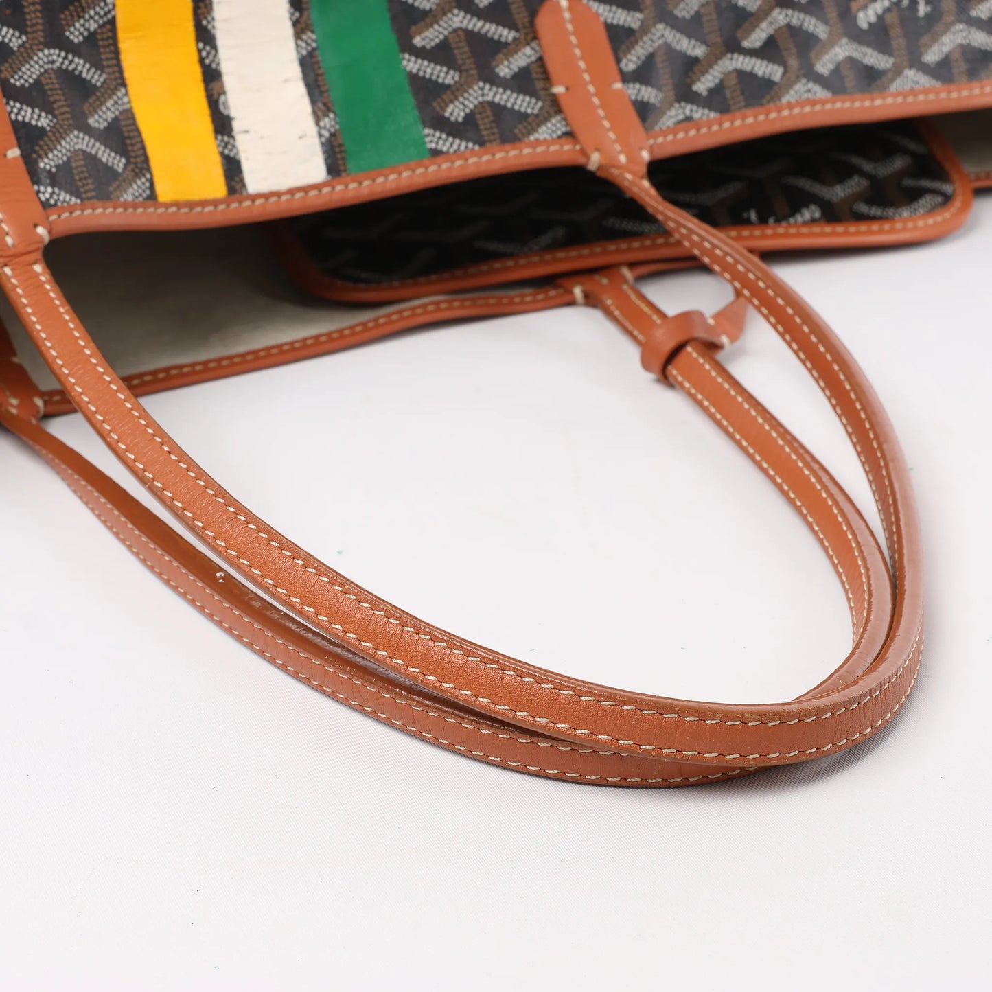 Goyard Saint Louis GM Schultertasche aus PVC und Leder in Braun