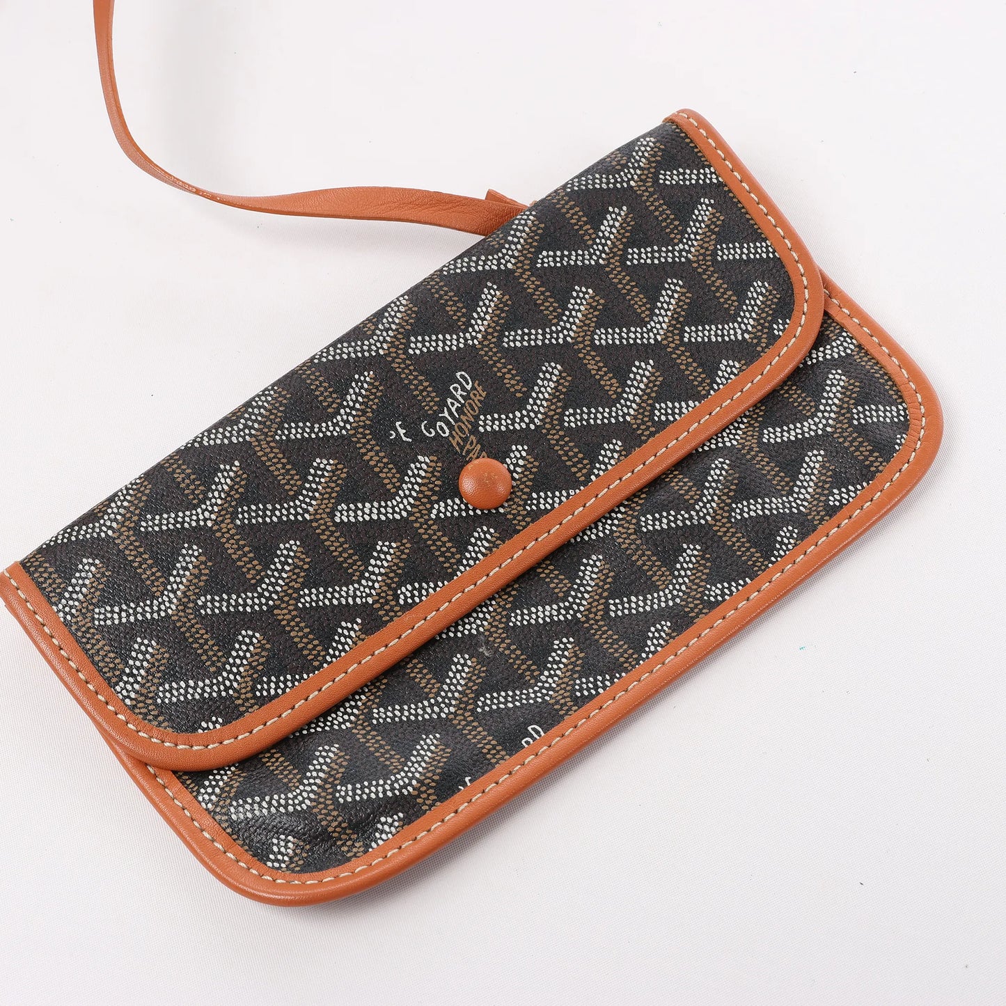 Goyard Saint Louis GM Schultertasche aus PVC und Leder in Braun