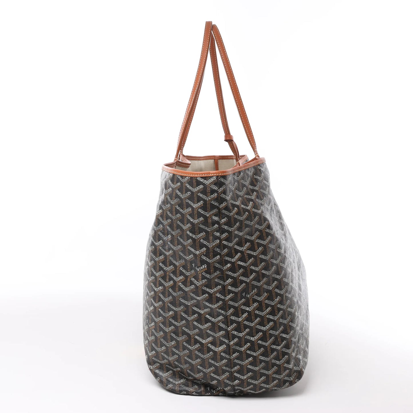 Goyard Saint Louis GM Schultertasche aus PVC und Leder in Braun