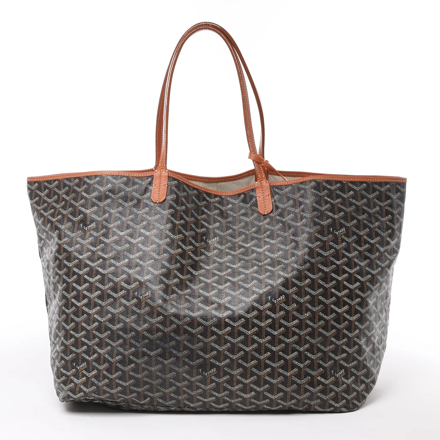 Goyard Saint Louis GM Schultertasche aus PVC und Leder in Braun