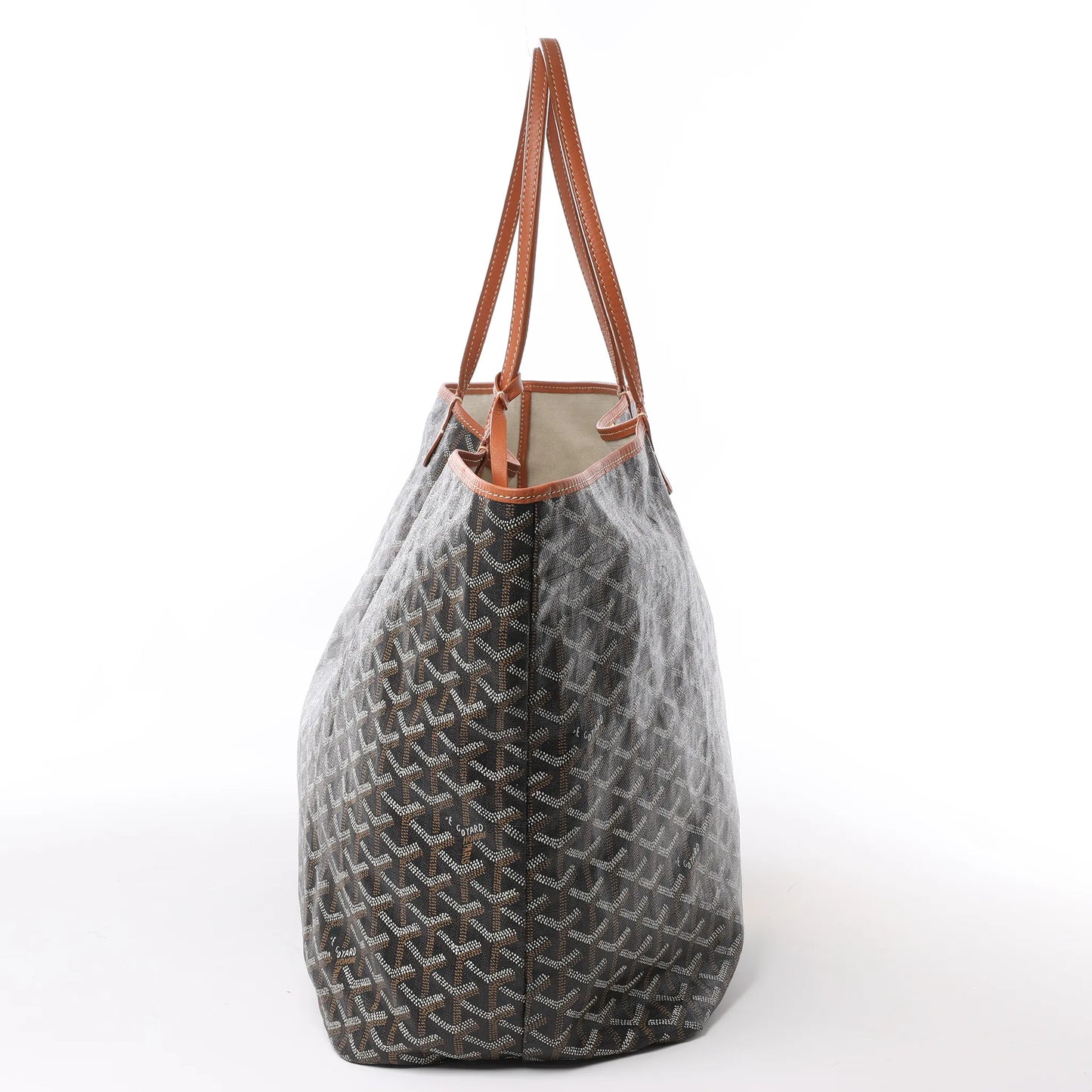 Goyard Saint Louis GM Schultertasche aus PVC und Leder in Braun