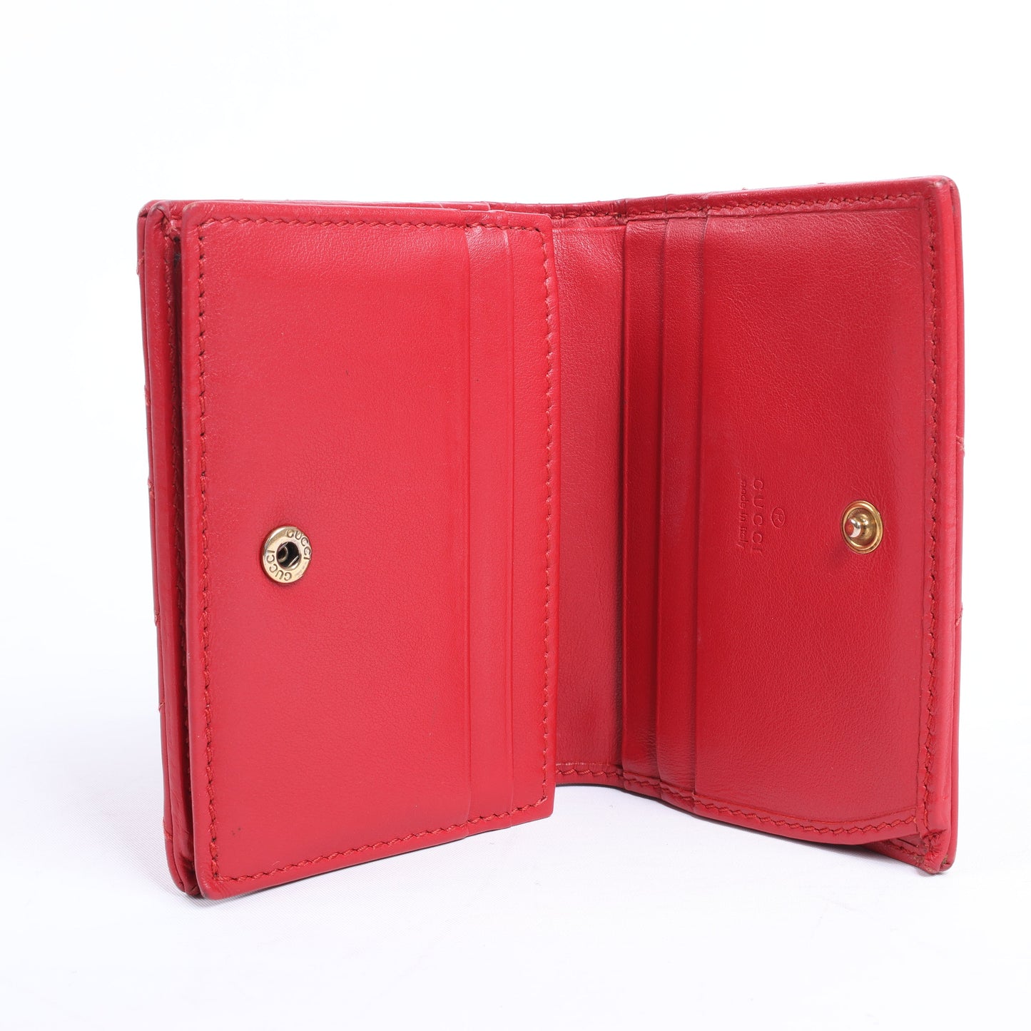 Gucci GG Marmont 466492 Kompakte Lederbrieftasche Rot