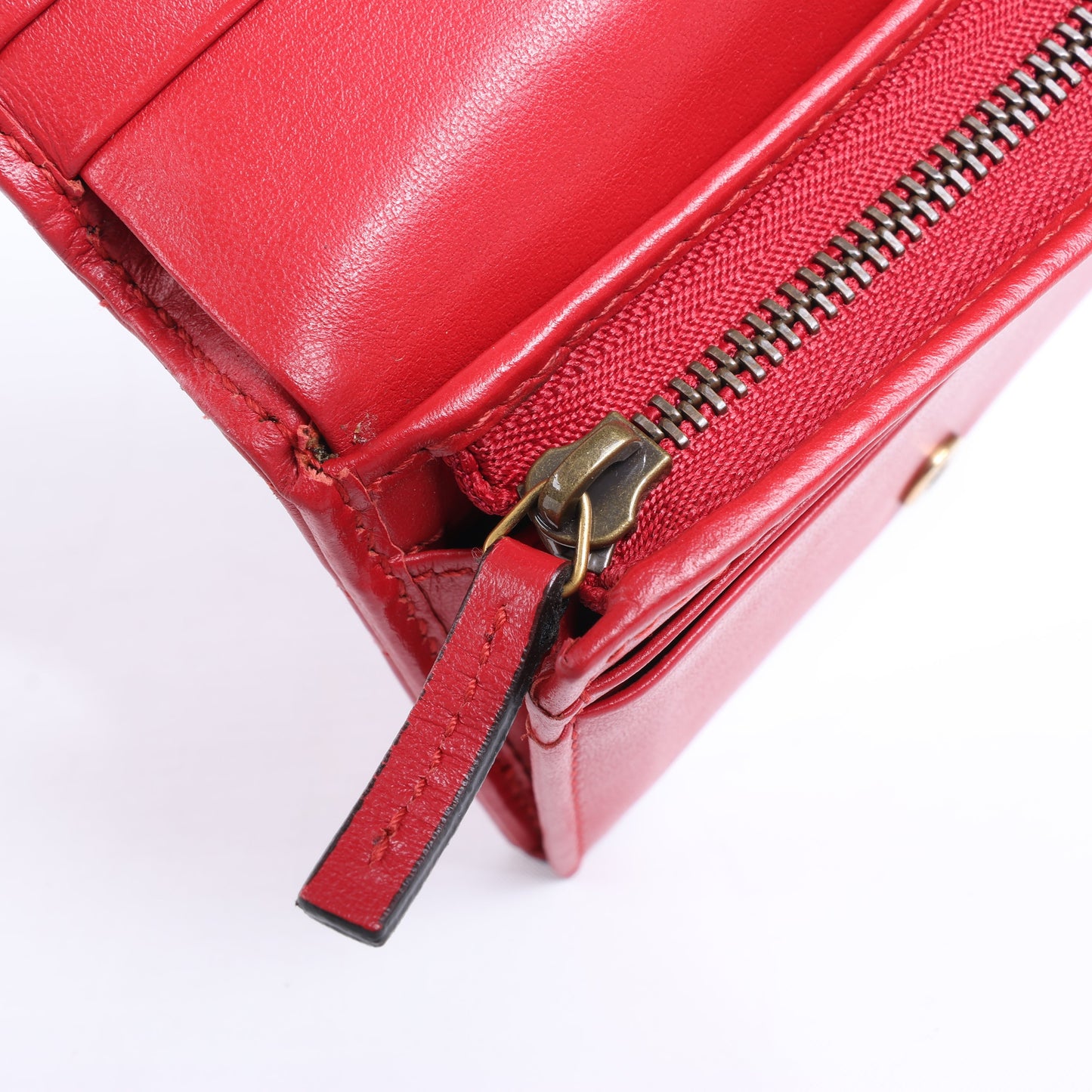 Gucci GG Marmont 466492 Kompakte Lederbrieftasche Rot