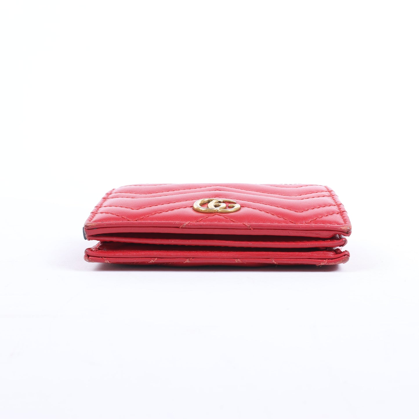 Gucci GG Marmont 466492 Kompakte Lederbrieftasche Rot