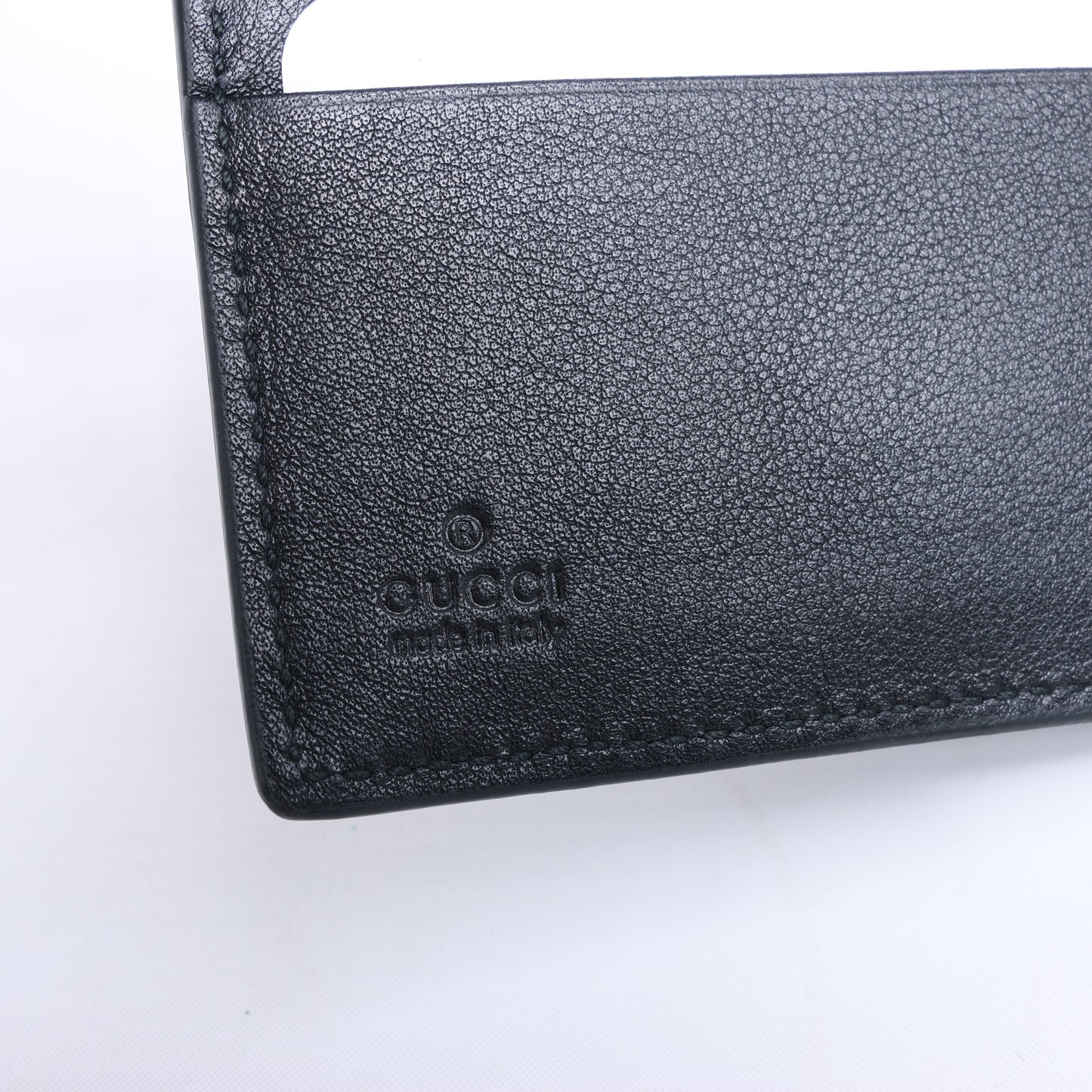Gucci Guccissima 212185 Kompakte Geldbörse aus Leder in Schwarz
