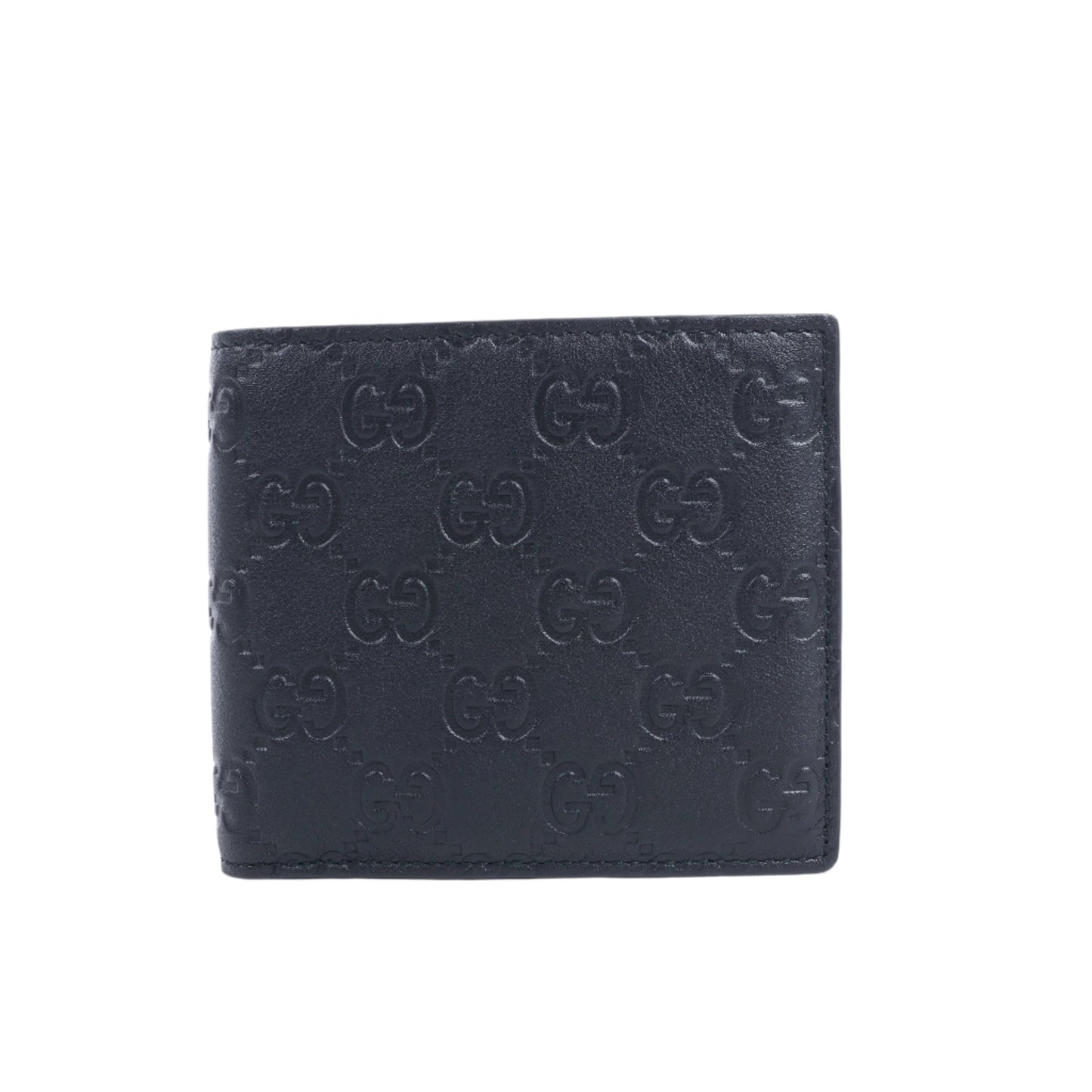 Gucci Guccissima 212185 Kompakte Geldbörse aus Leder in Schwarz